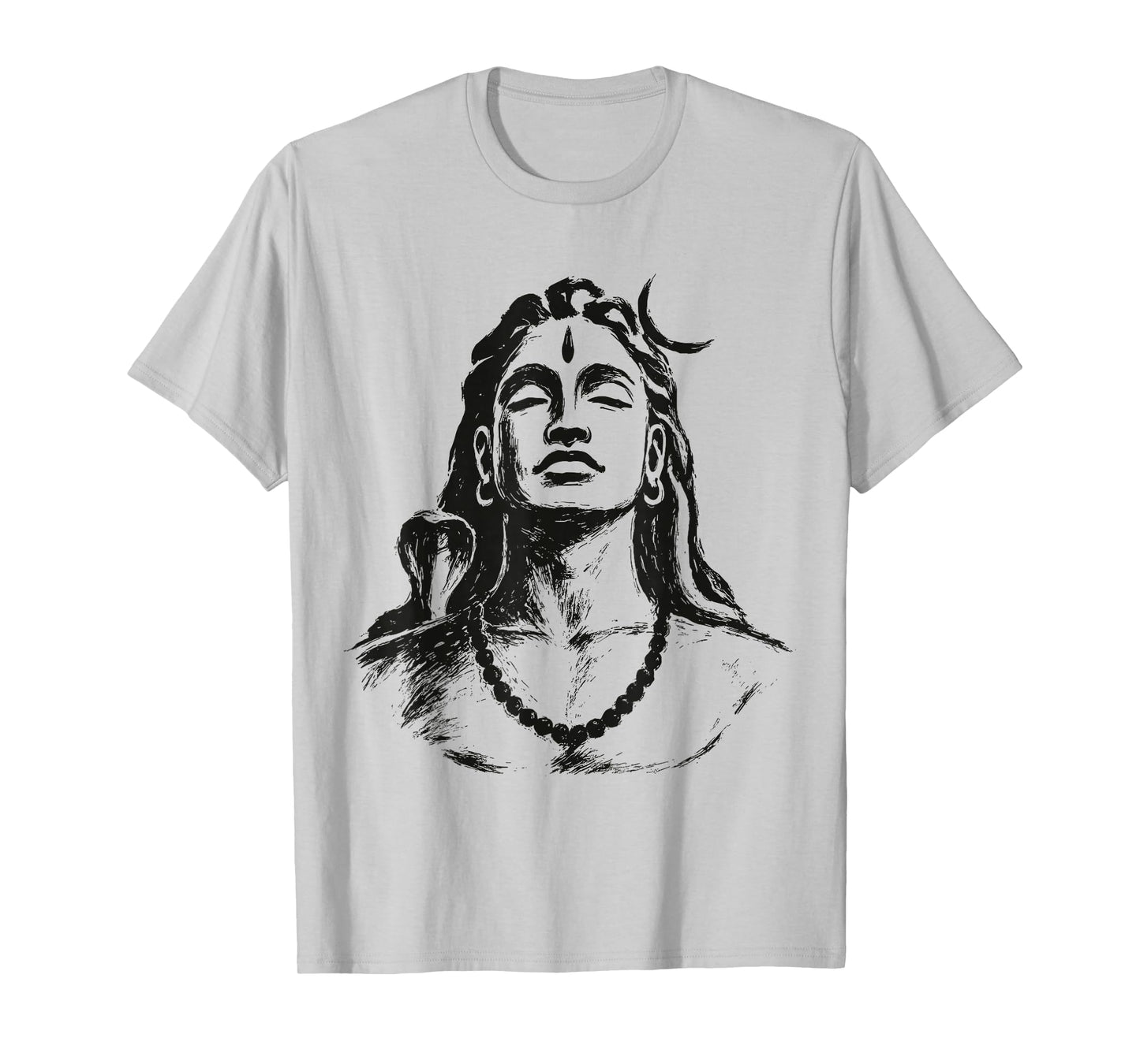 Adiyogi Ink Wash Sketch Sumi-e Zen Style Spiritual Art T-Shirt