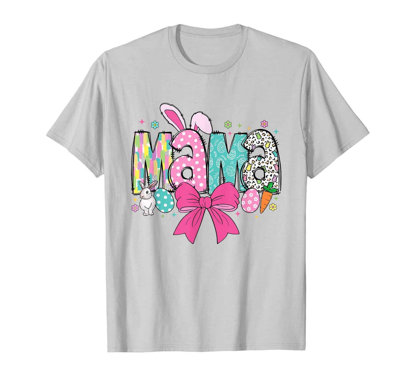 Coquette Easter Mama Bunny Ears Playful Easter Day T-Shirt