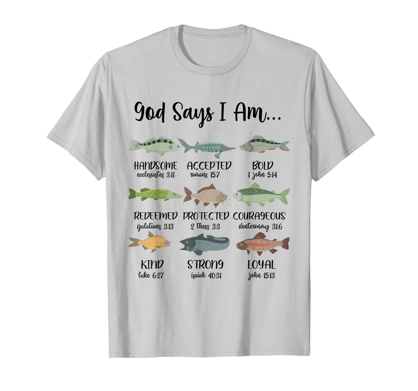 God Says I Am, Jesus And Fishing, Fish Christian Religious T-Shirt