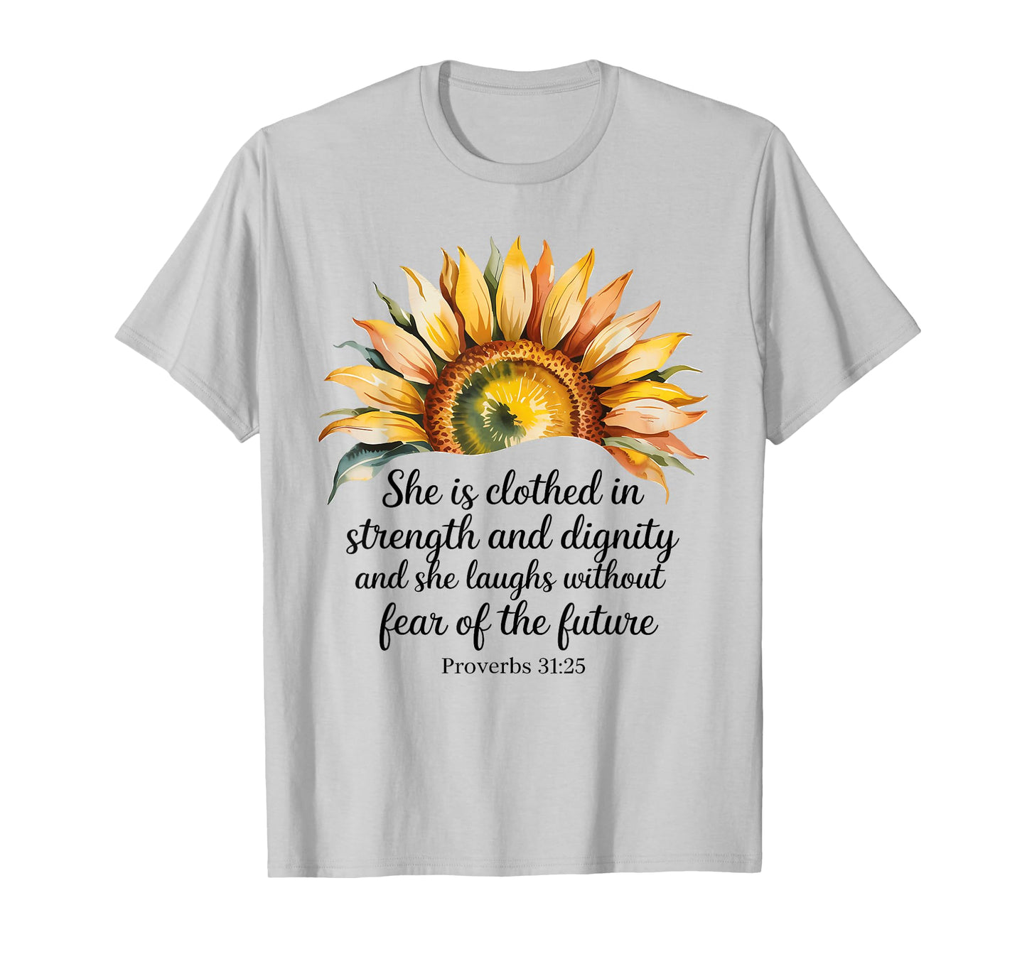 Christian Faith Love Sunflower Scripture Religious T-Shirt