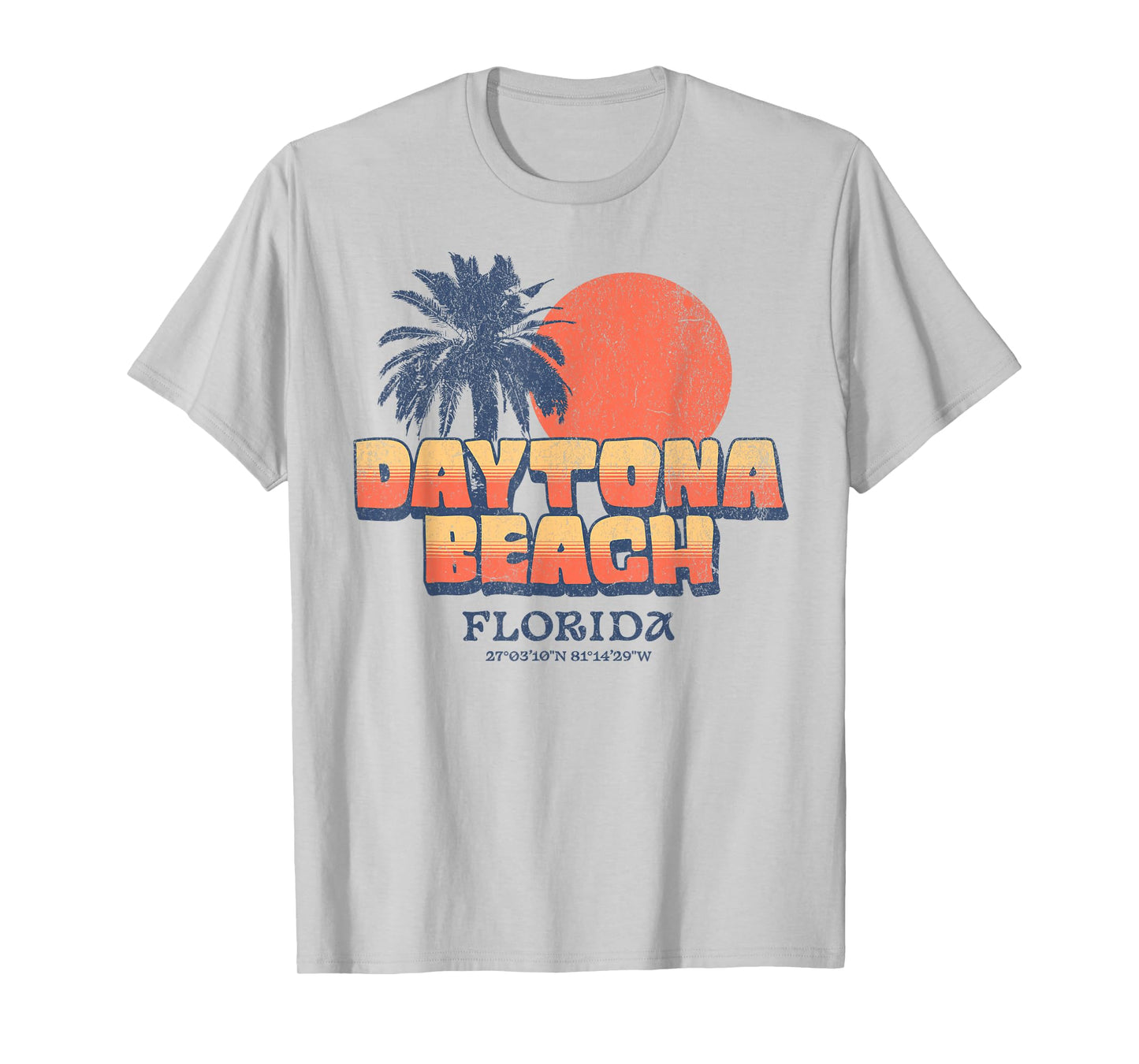 Daytona Beach Florida Retro Sunset Palm Tree Vacay Vintage T-Shirt
