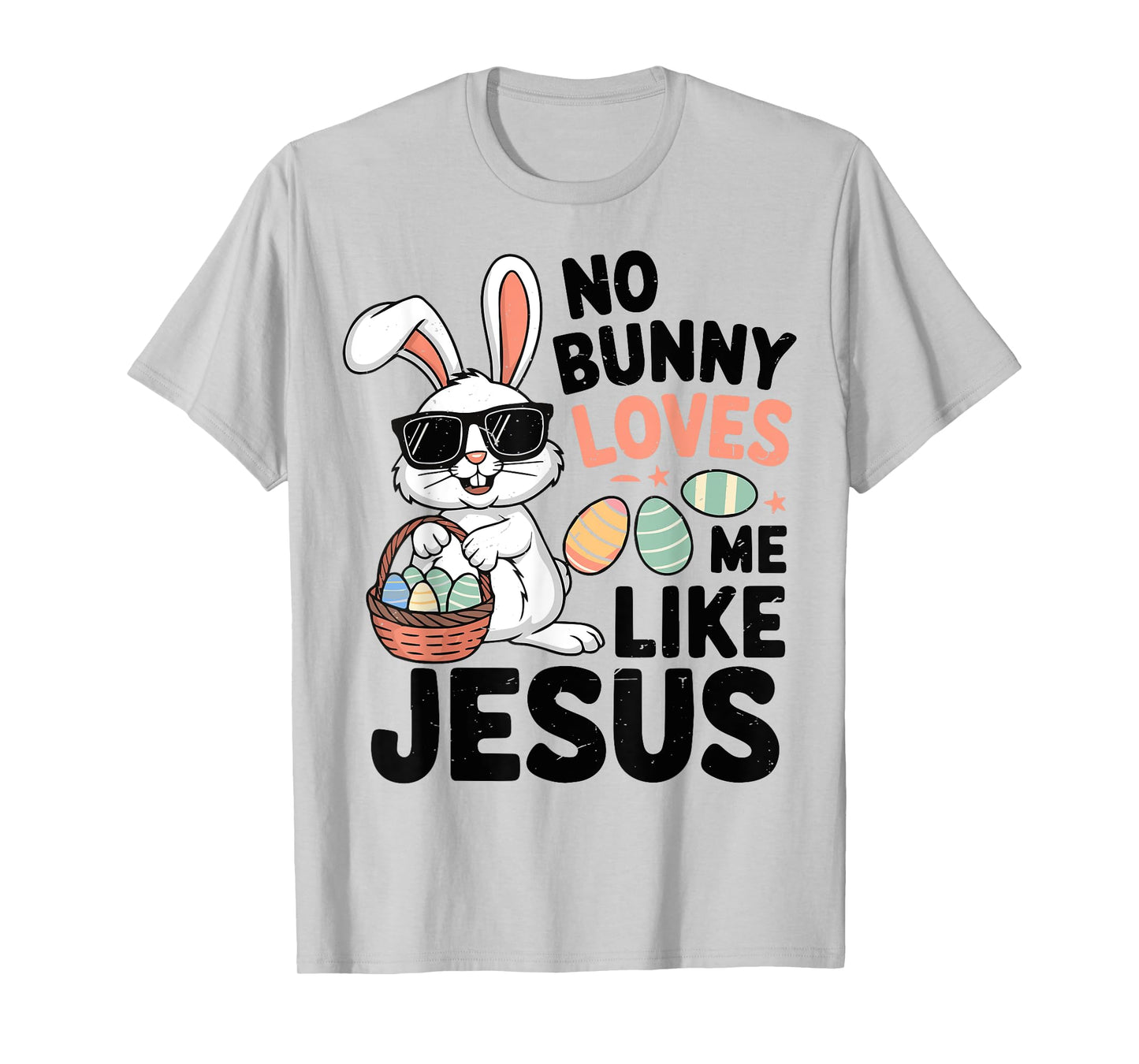 Toddler Girl No Bunny Loves Me Like Jesus Easter Christian I T-Shirt