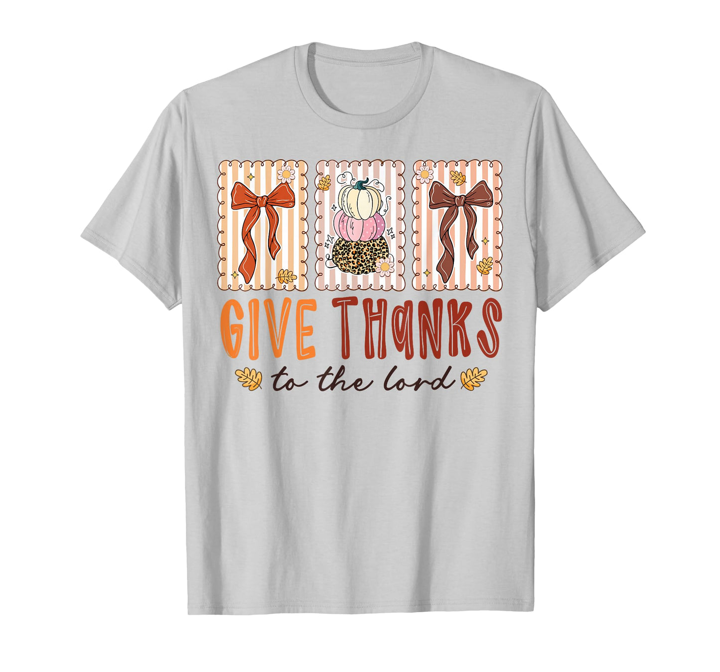 Give Thanks To The Lord Fall Cross Christian Thanksgiving T-Shirt