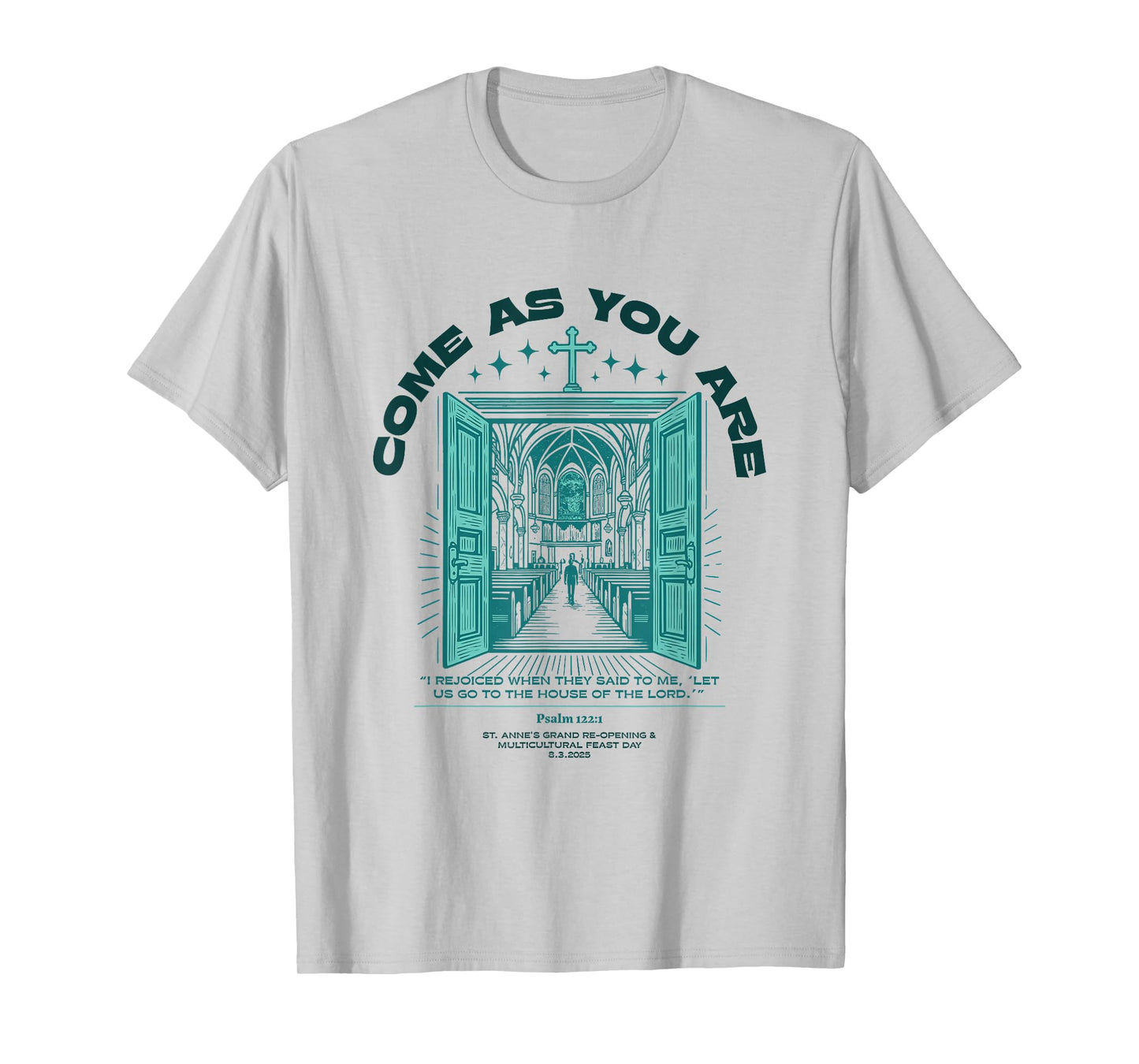 Church-Welcome-Tee-Psalm1221-OpenDoors Light T-Shirt