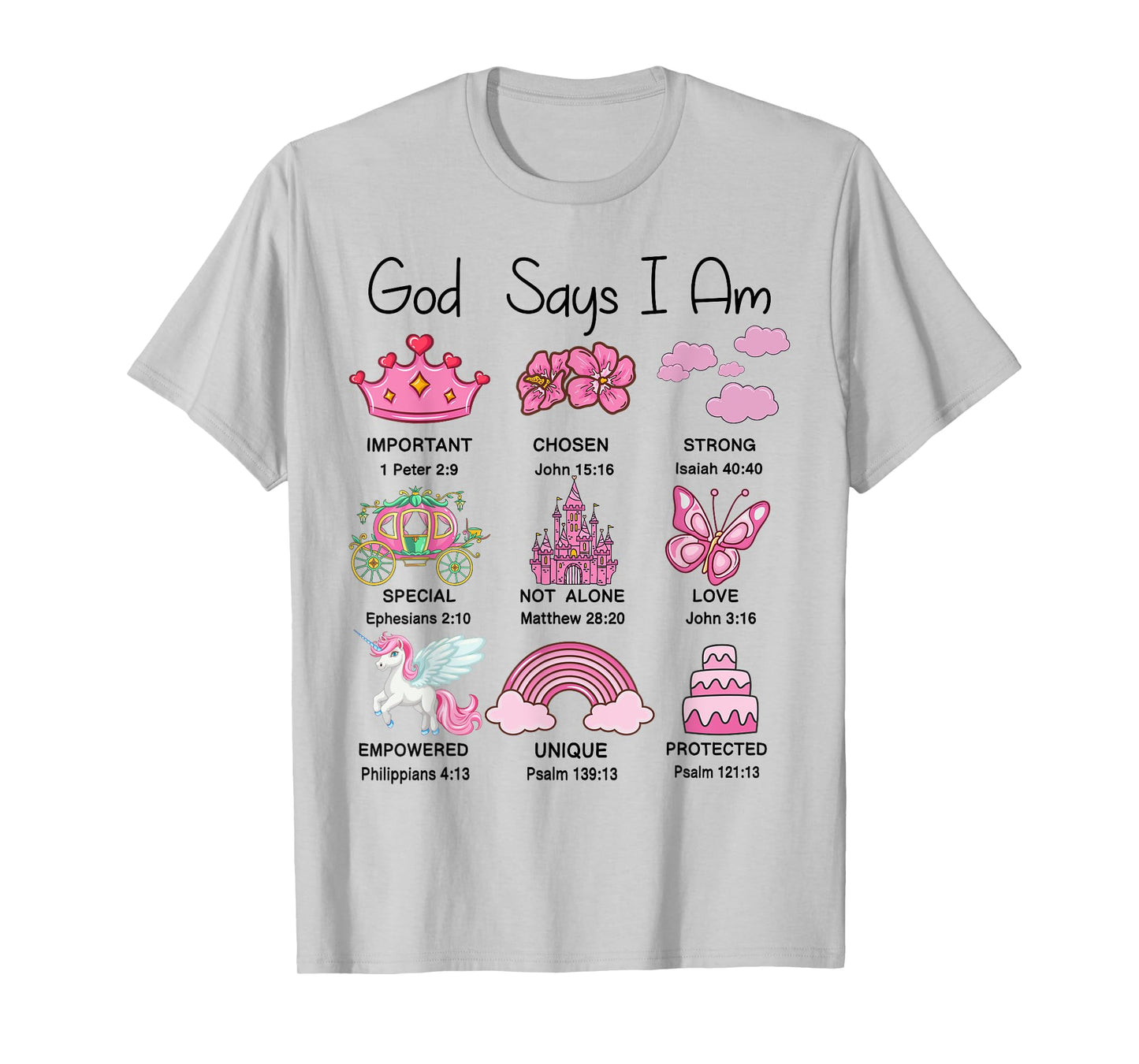Girl Toddler God Say Am Princess Christian Bible Verse Jesus T-Shirt