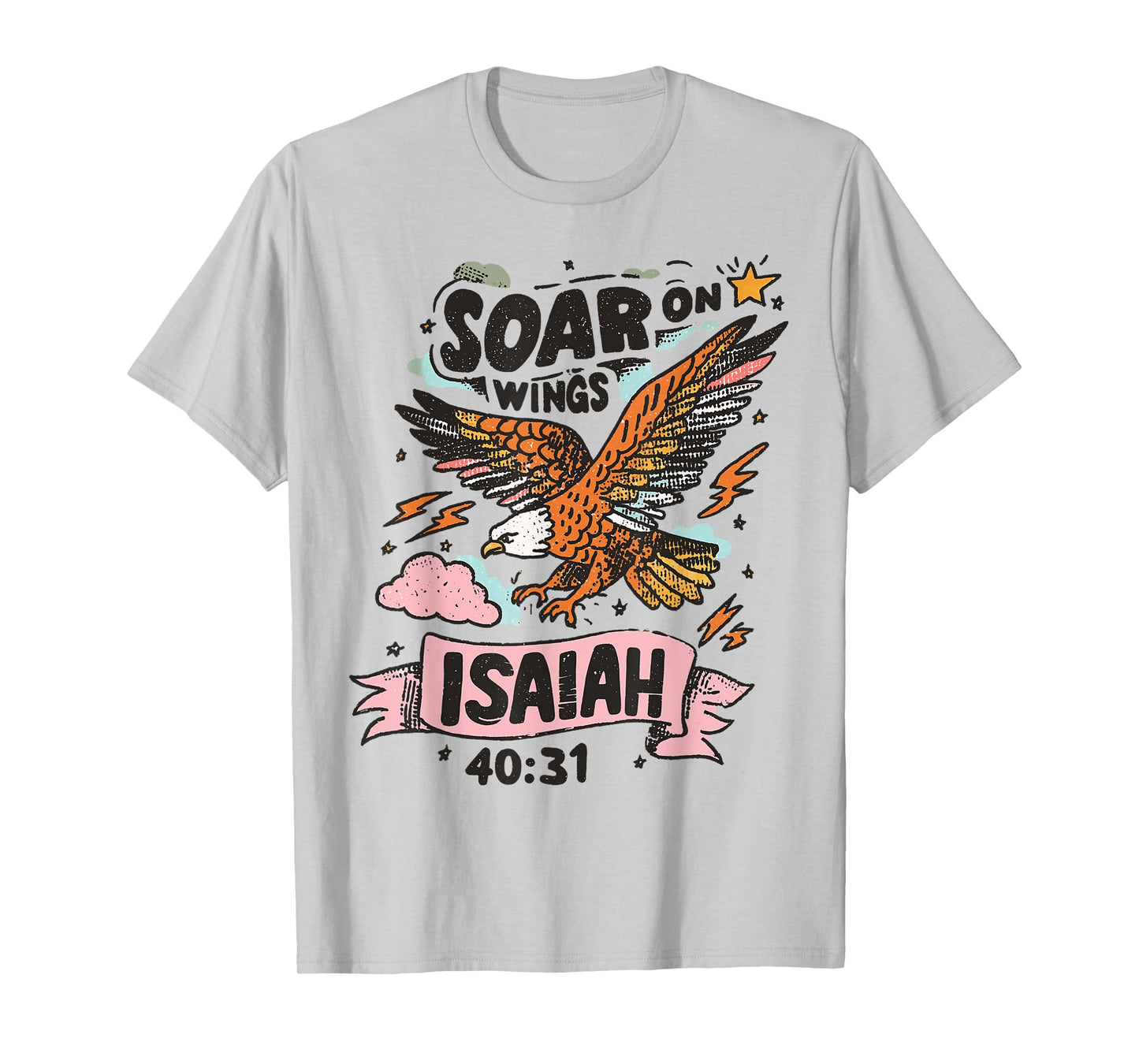 Soar On Wings Like Eagle Vintage Christian Faith Based Jesus T-Shirt