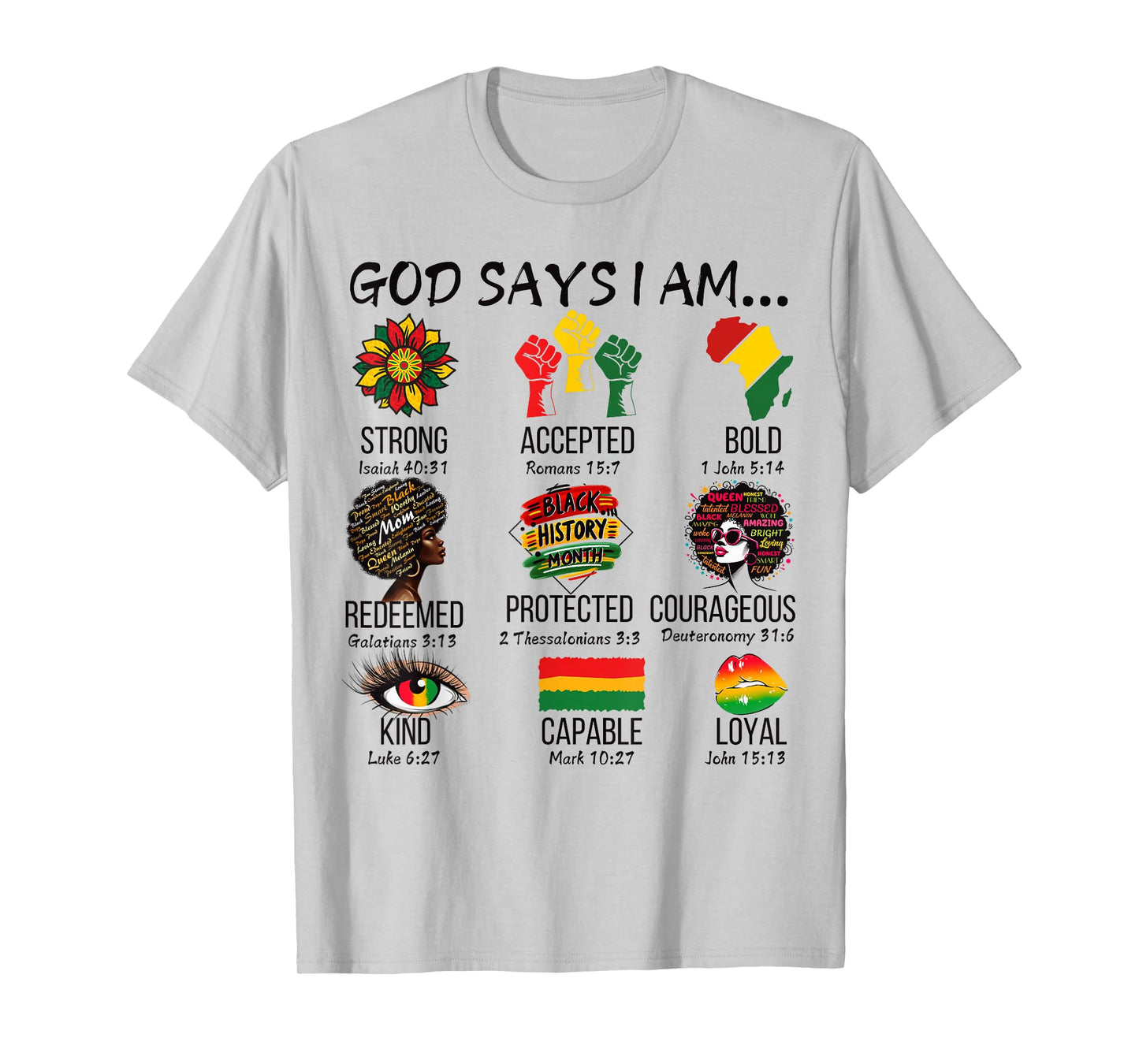 God Says I Am Black History Month Scripture Faith Design T-Shirt