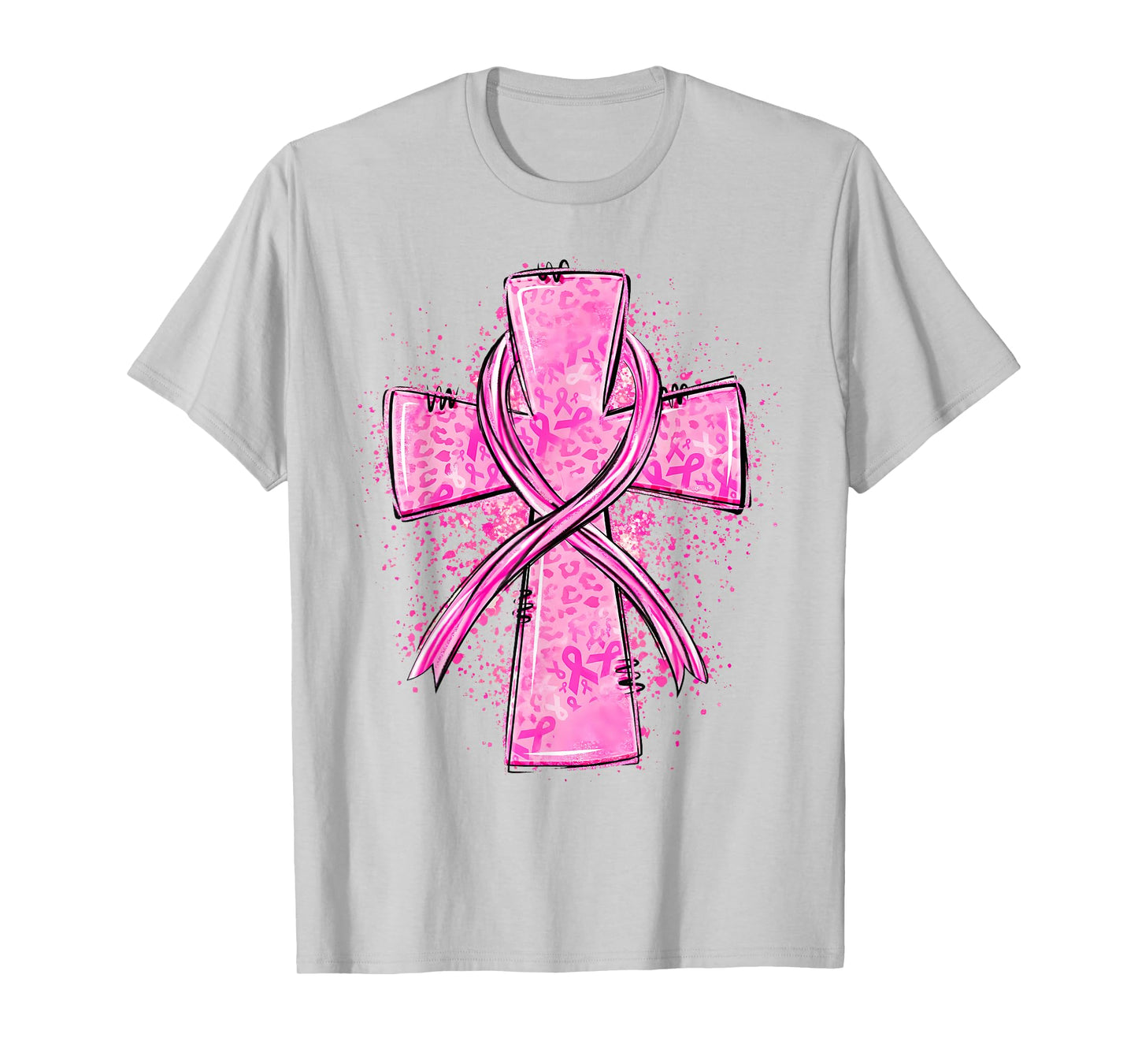 Faith Cross Pink Ribbon Breast Cancer Awareness Christian T-Shirt