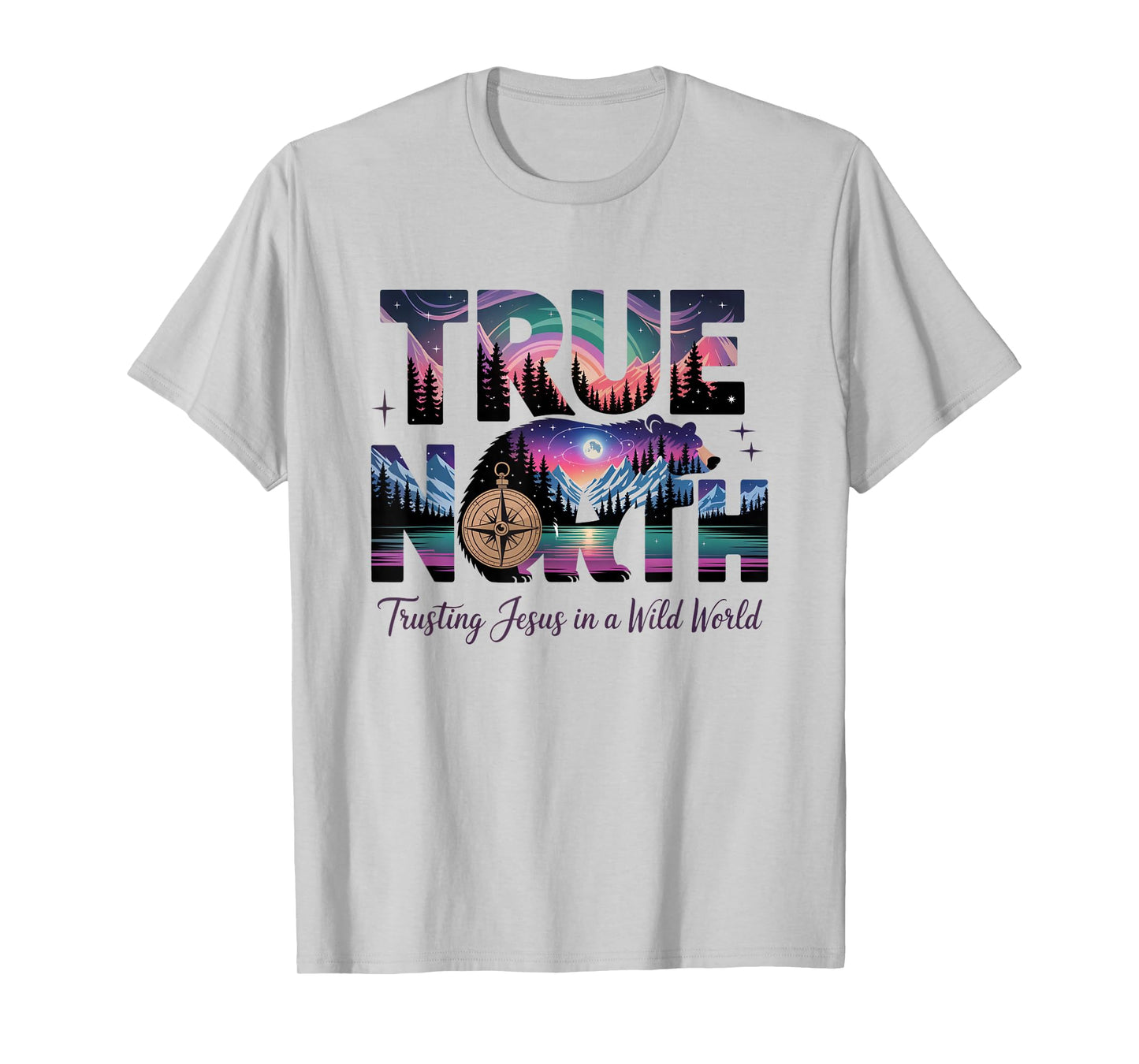 True-North-Faith Compass Outdoor Adventures Design T-Shirt