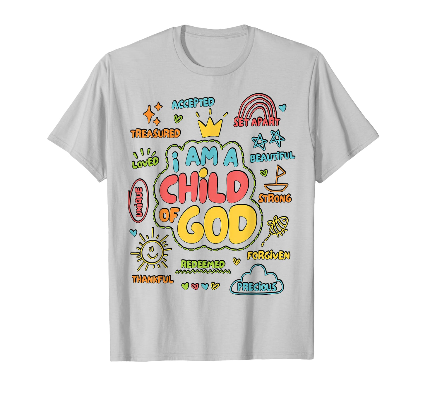 Christian I Am A Child of God Jesus Faith Girls Boy Kids T-Shirt