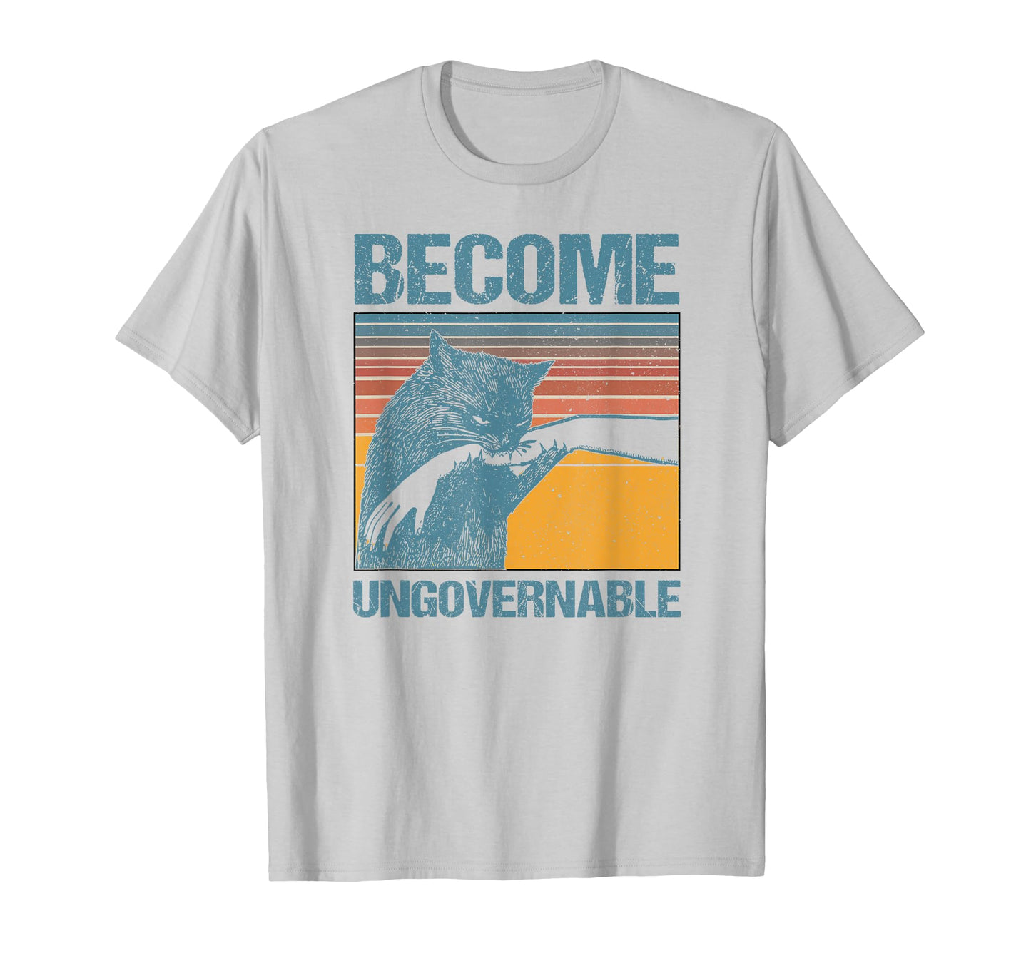 Become Ungovernable - Black Cat Biting Hand Funny Meme T-Shirt