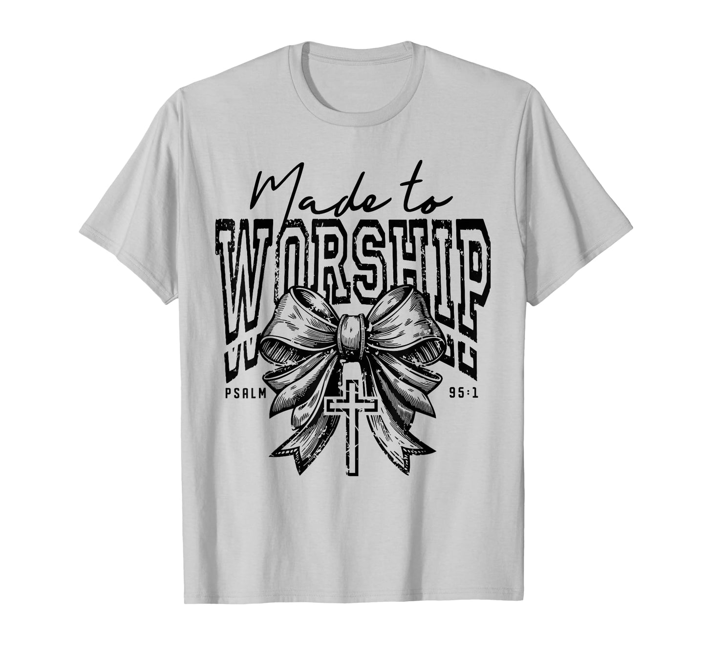 Retro Christian Made To Worship Coquette Bible Verse T-Shirt
