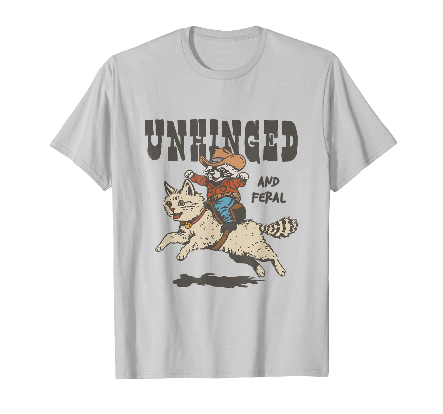 Unhinged And Feral Raccoon Shirt Toddler Racoon Cowboy T-Shirt