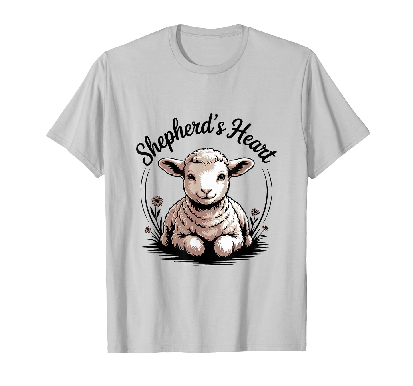 Shepherd’s Heart Christian Lamb with Faith Symbol of Care T-Shirt