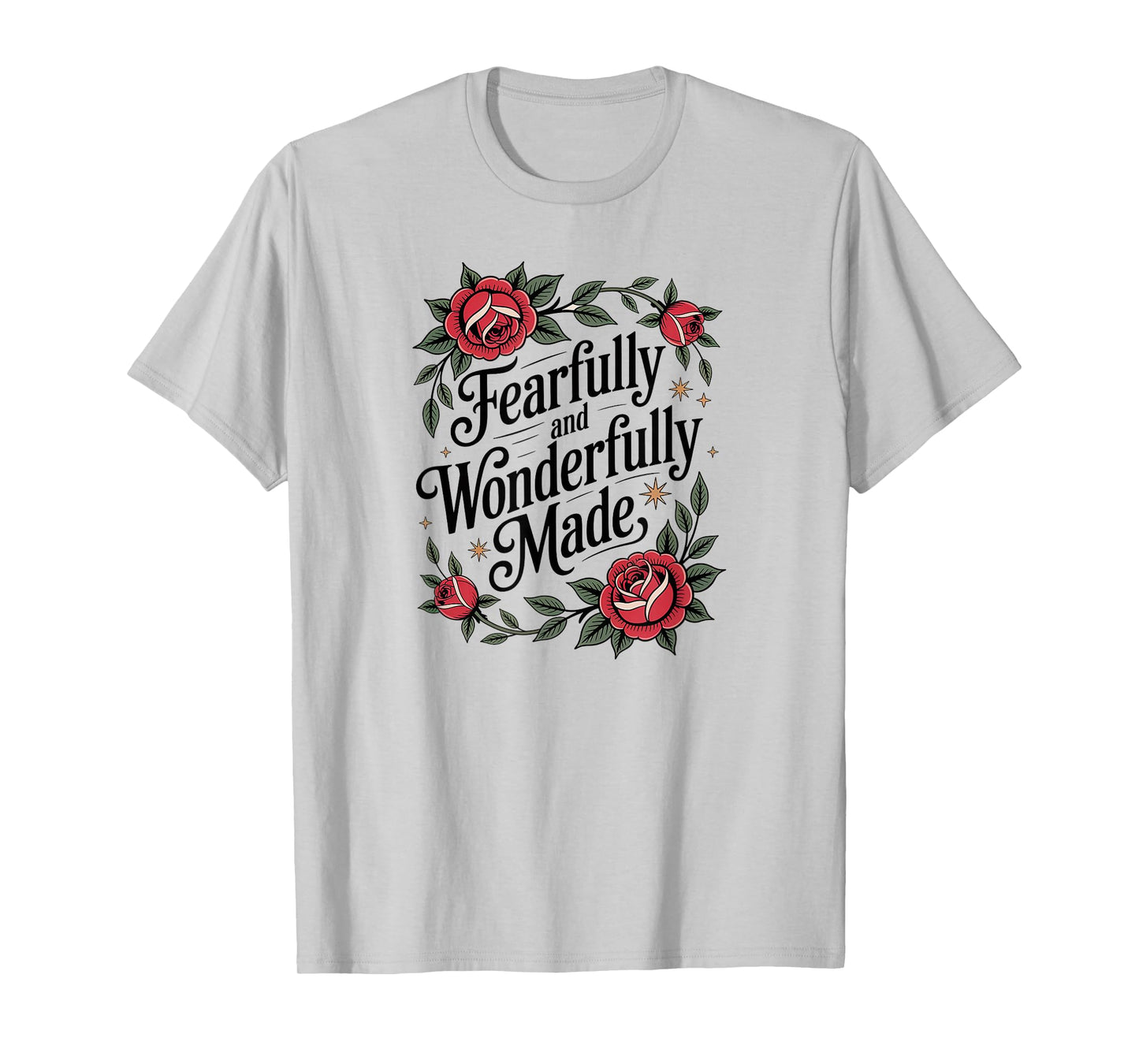 Fearfully and Wonderfully Made Floral Christian T-Shirt