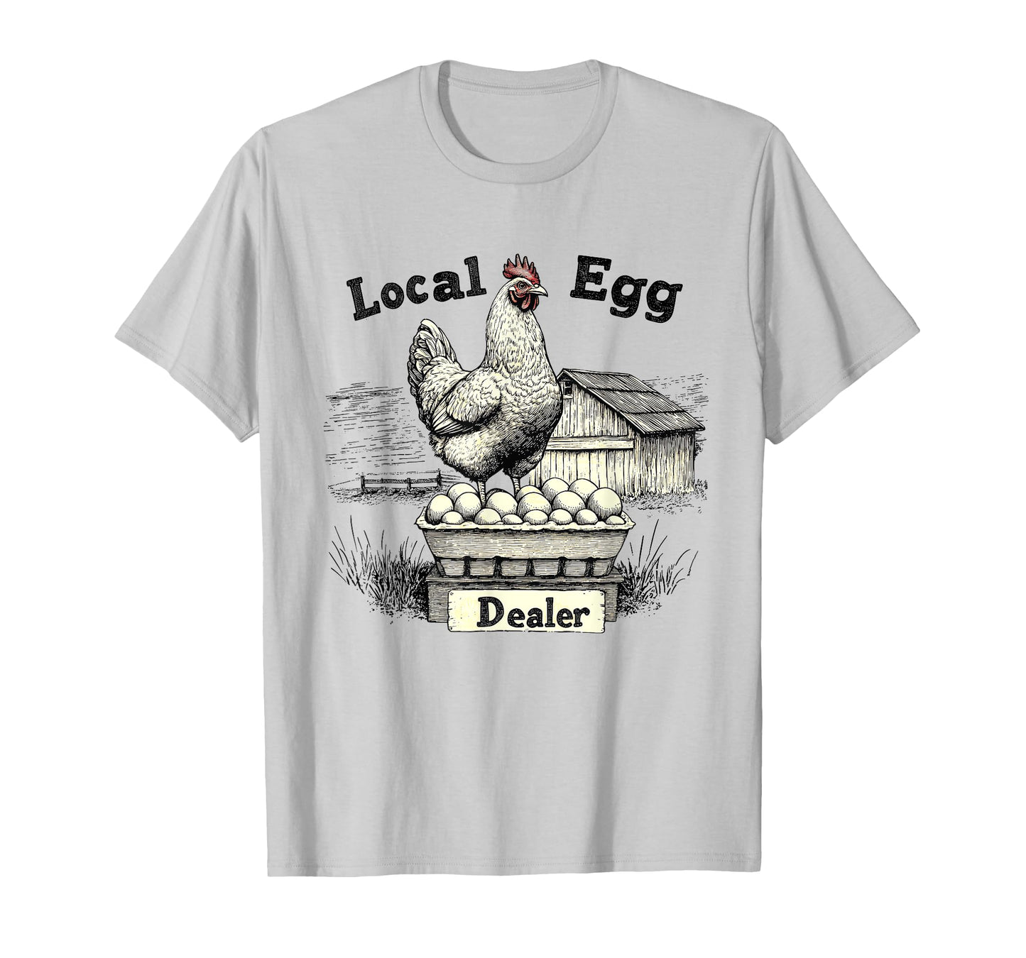 Local Egg Dealer Retro Chicken Funny Farmer Easter T-Shirt