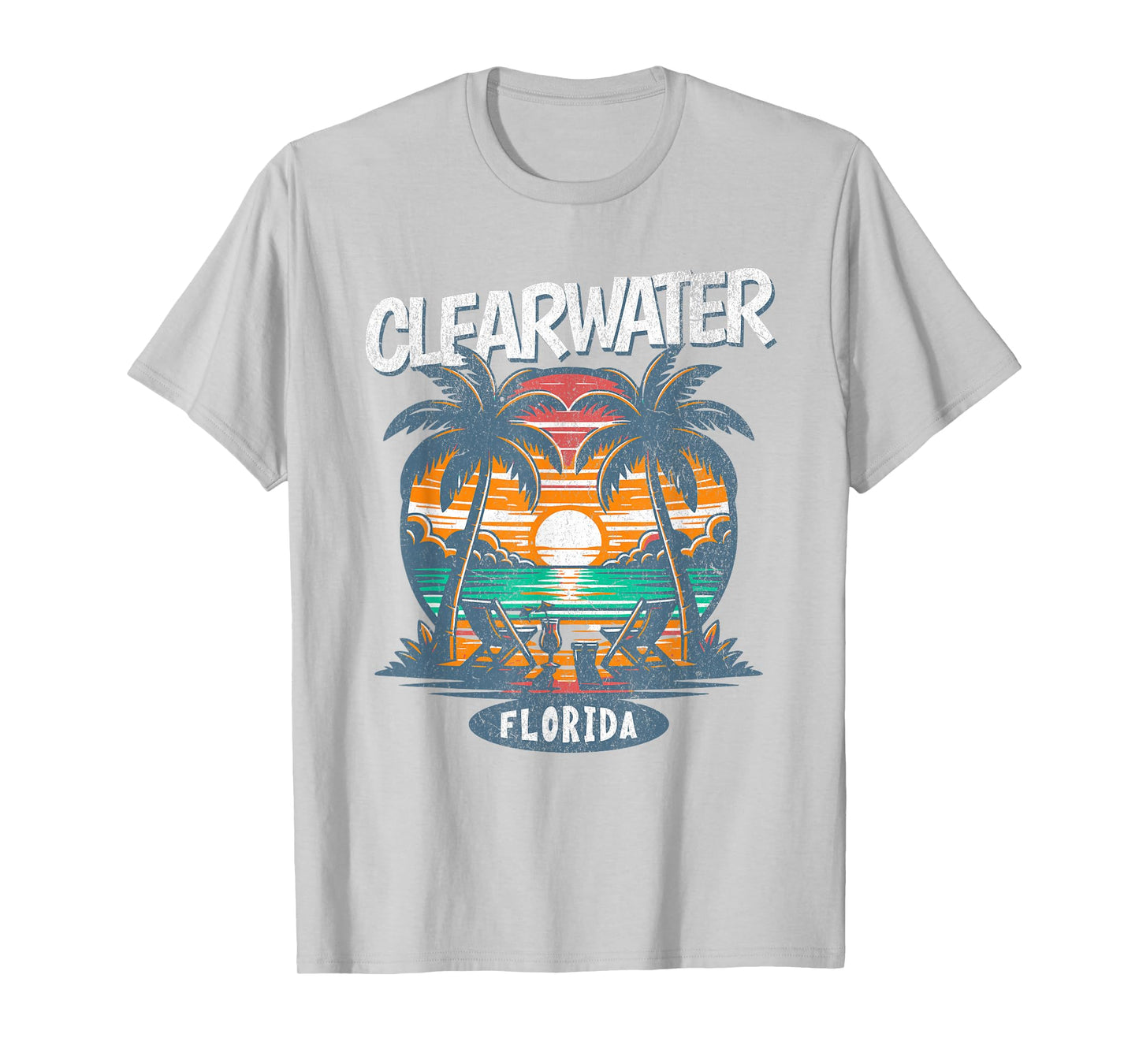 Clearwater Beach Florida Vintage Spring Break Vacation Retro T-Shirt for Men Women Kids