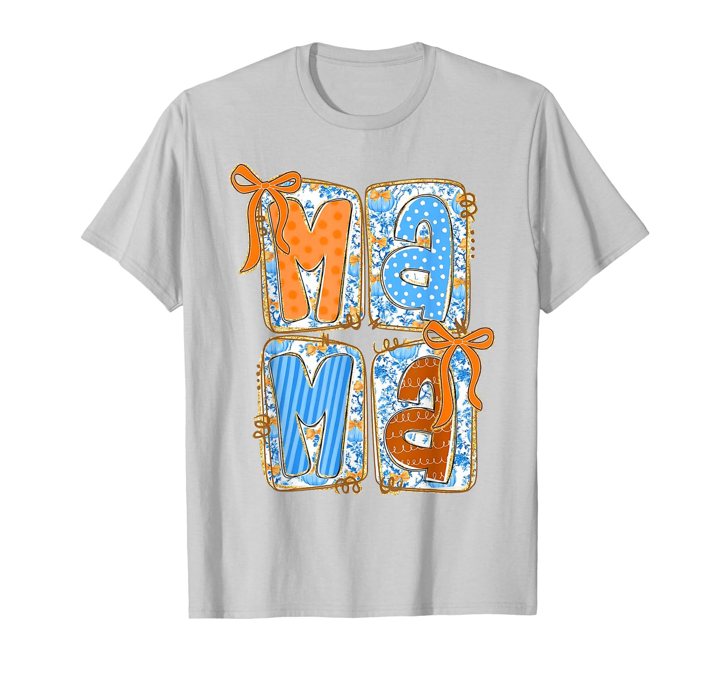 Preppy Fall Mama Coquette Bows Mom Fall Thanksgiving Women T-Shirt