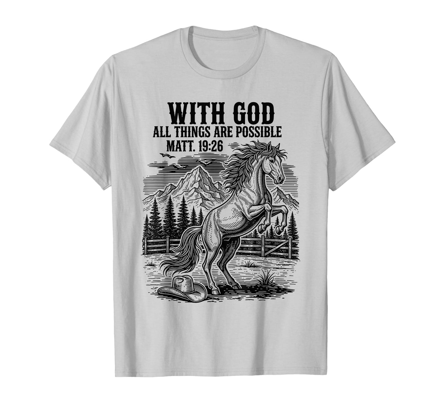 Cowboy Bible Scripture Verse Western Jesus for Mens Jockey T-Shirt