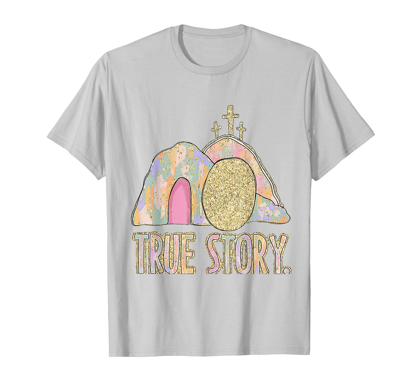 He Is Risen Cross Jesus Easter Day Christians True Story T-Shirt