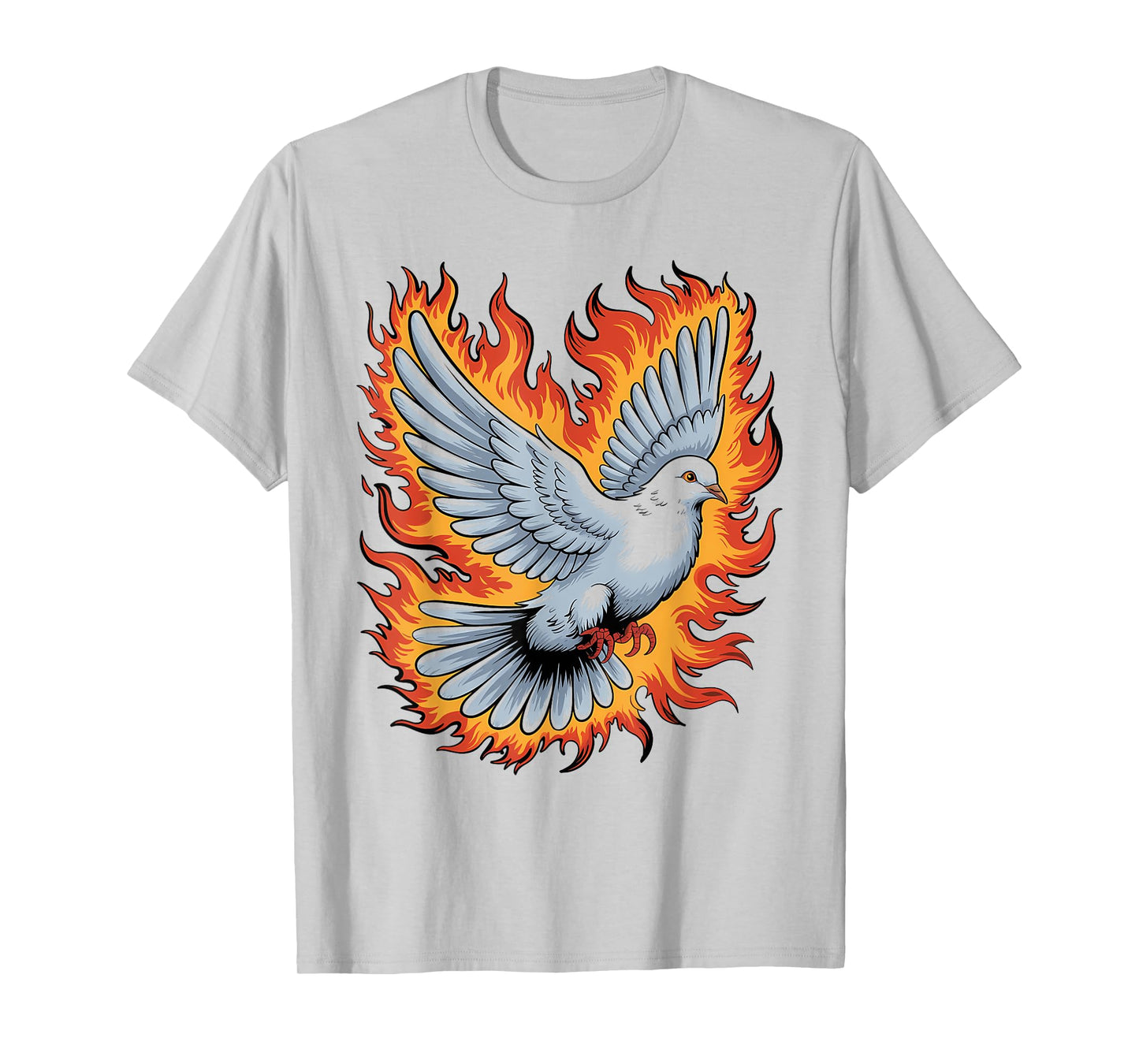 Fiery Dove Rising Spiritual Art T-Shirt