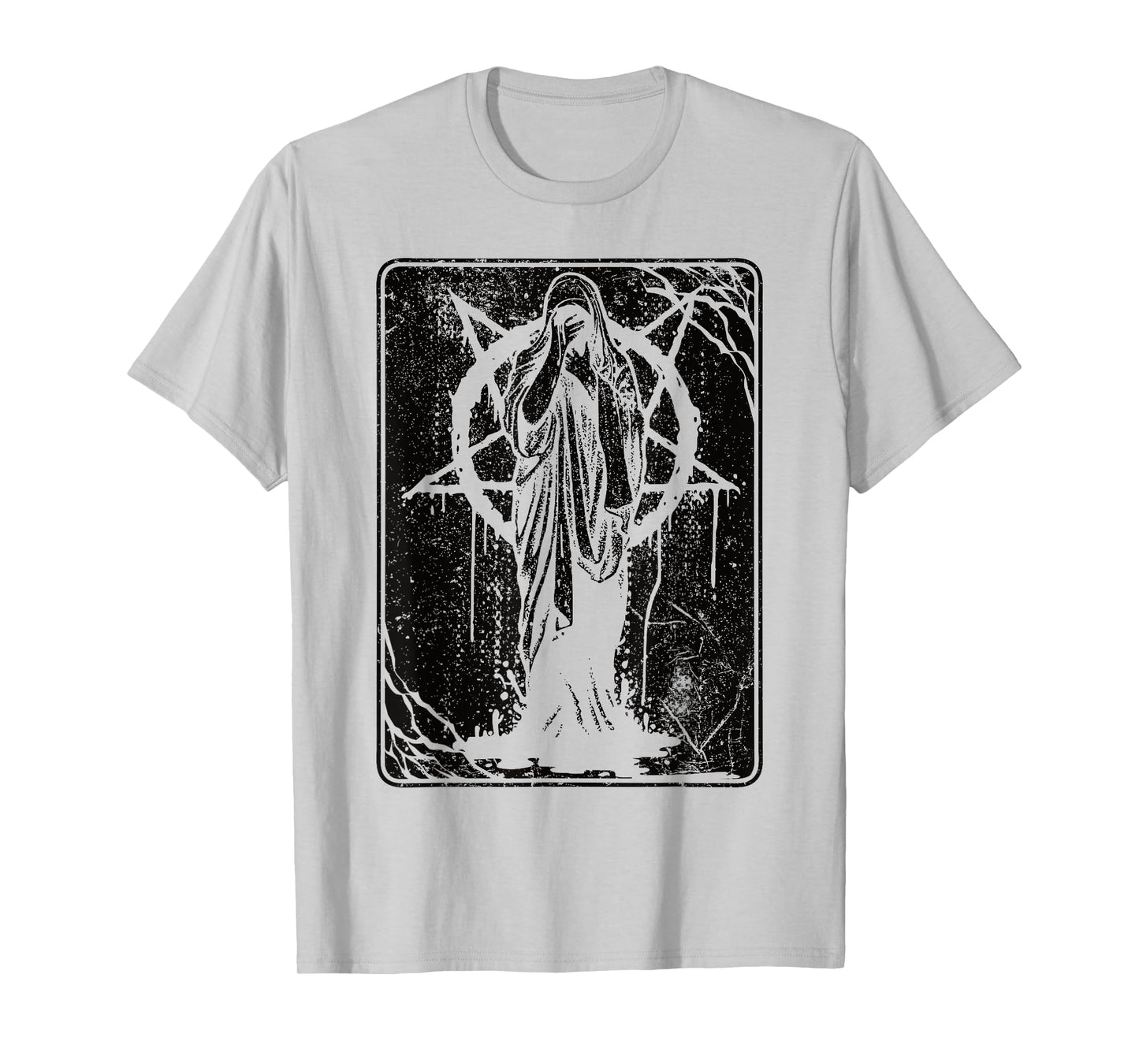 Black Satanic Occult Dark Art Evil 666 Pentagram Antichrist T-Shirt