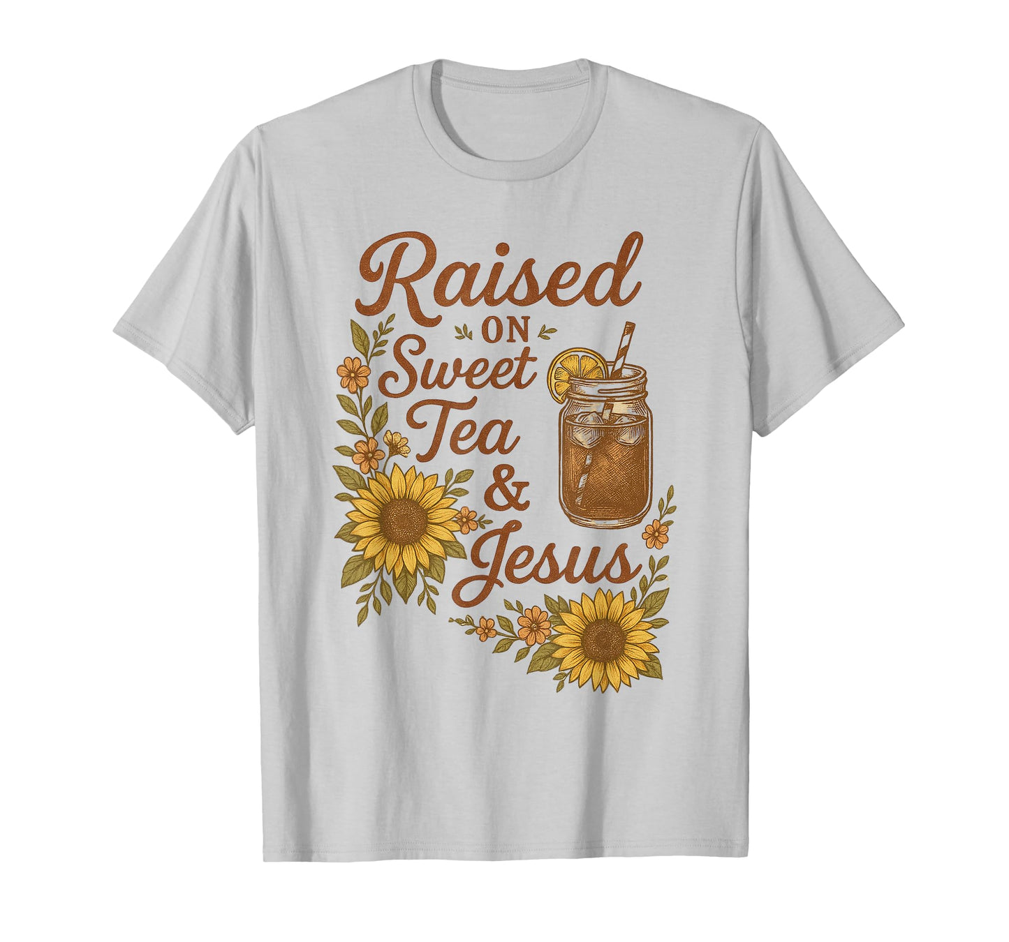 Boho Country Raised on Sweet Tea and Jesus Vintage Cowgirl T-Shirt