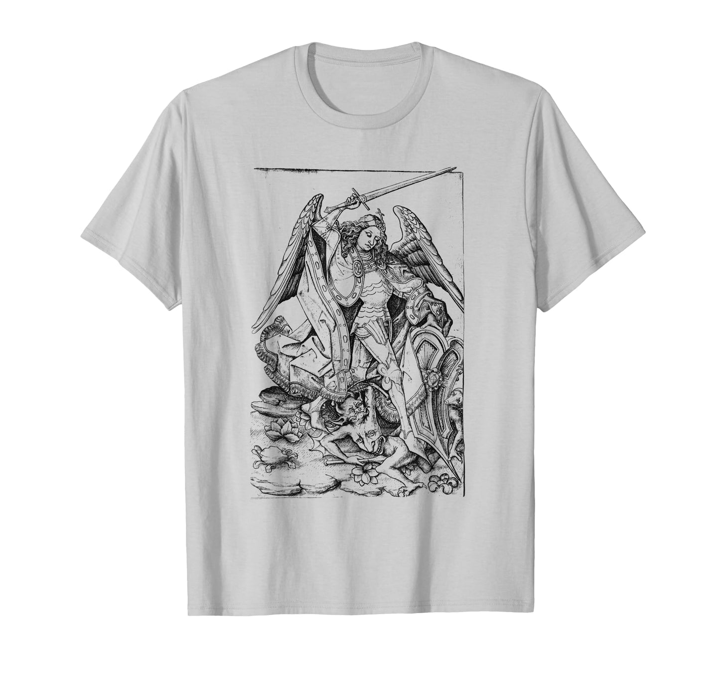 Saint Michael the Archangel Defeating Satan Christian T-Shirt
