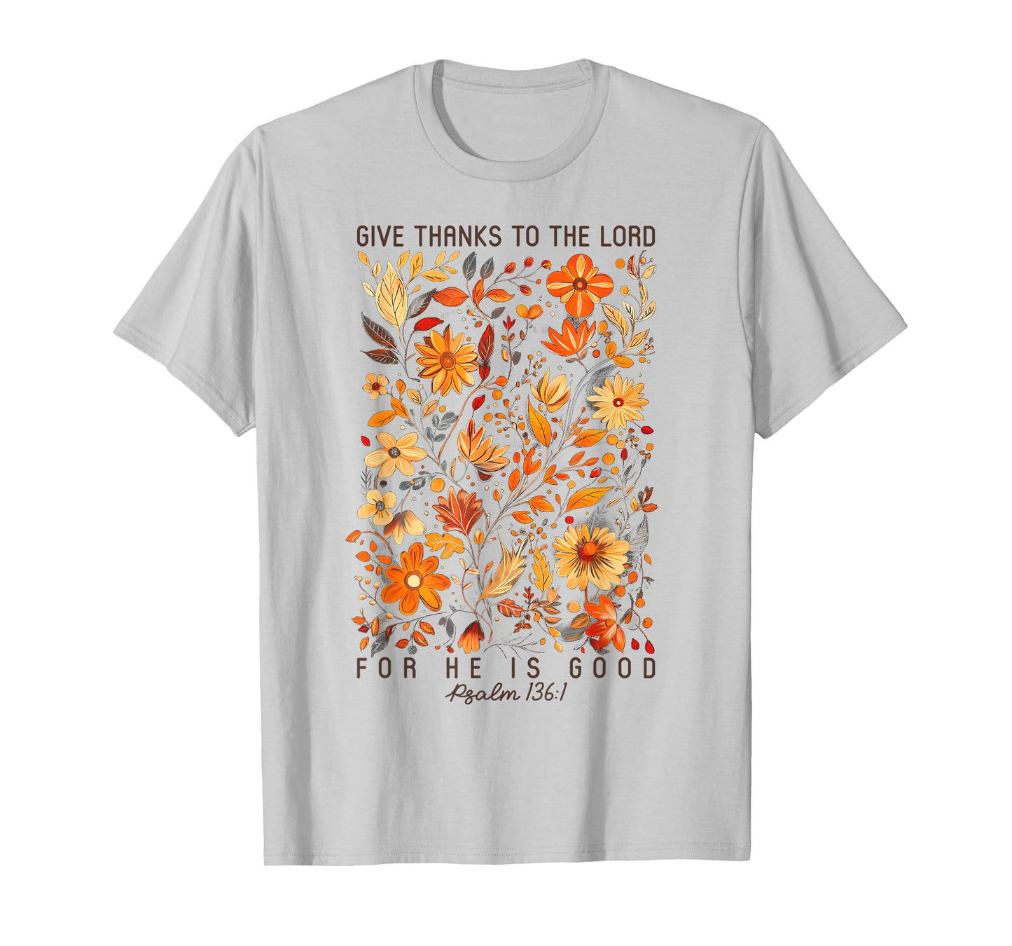 Give Thanks To The Lord Boho Flower Thanksgiving Autumn Fall T-Shirt