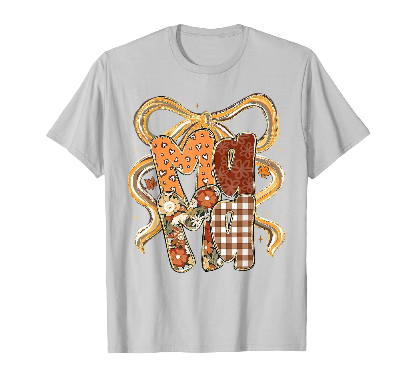 Mama Coquette Bows Mom Floral Fall Vibes Thanksgiving Women T-Shirt