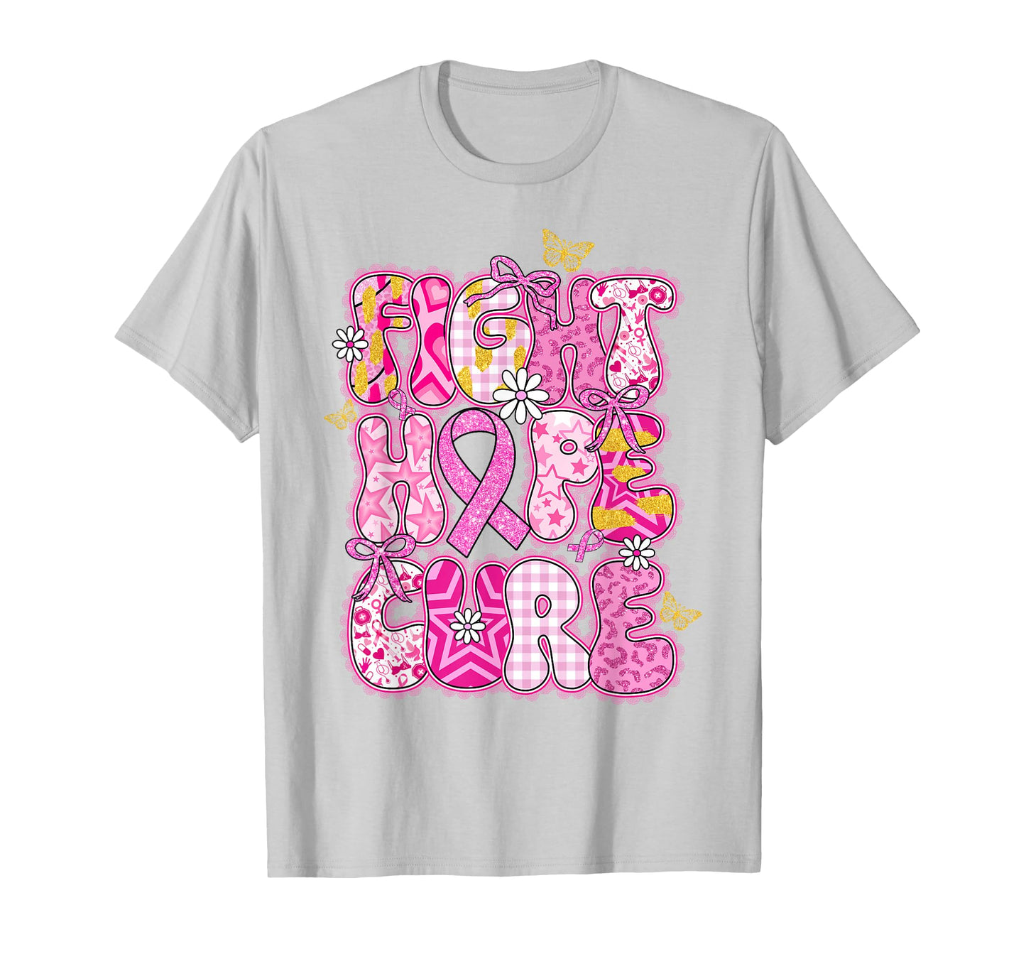 Faith Hope Cure Breast Cancer October We Wear Pink Women T-Shirt