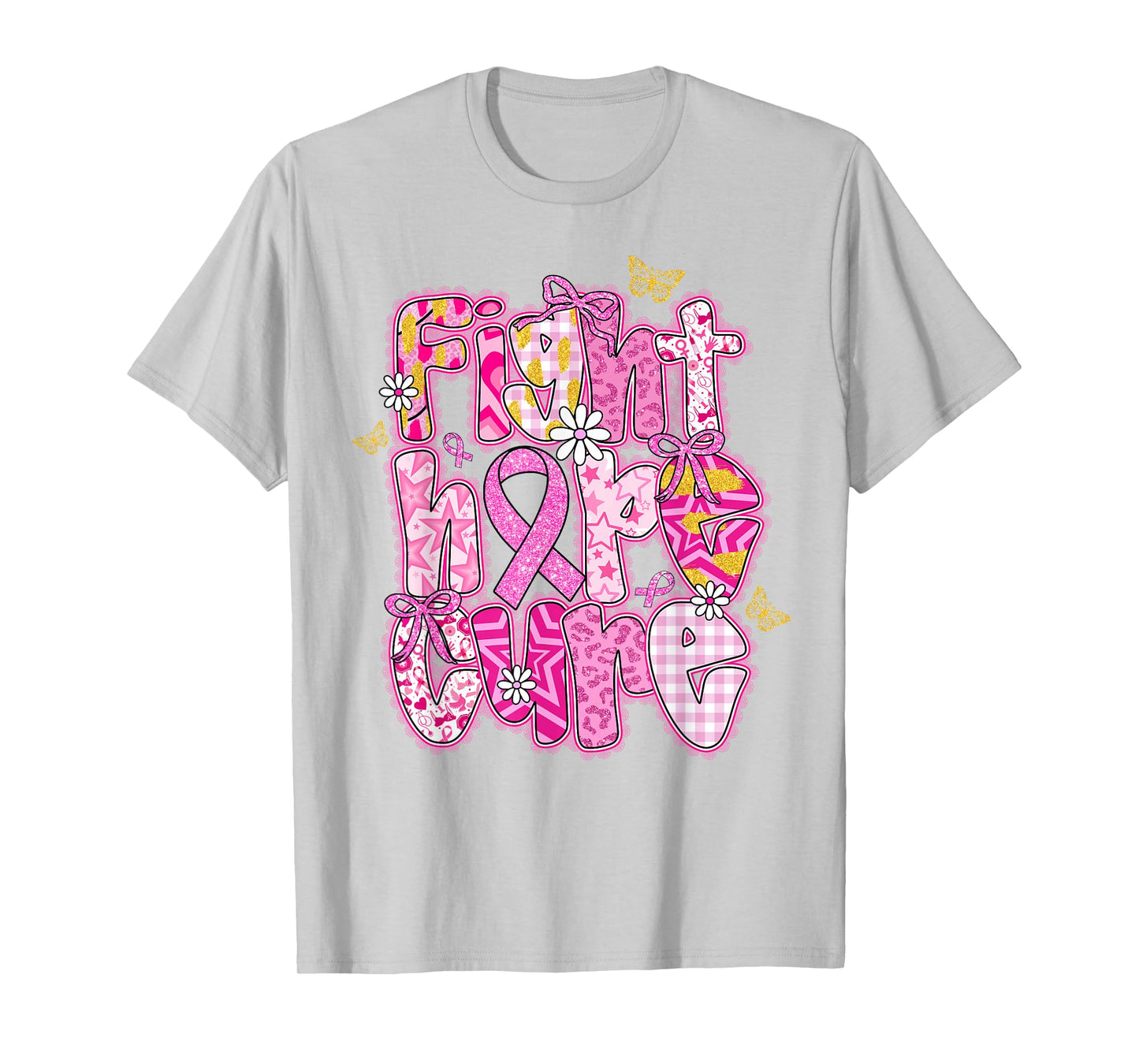 Faith Hope Cure Breast Cancer October We Wear Pink Women T-Shirt