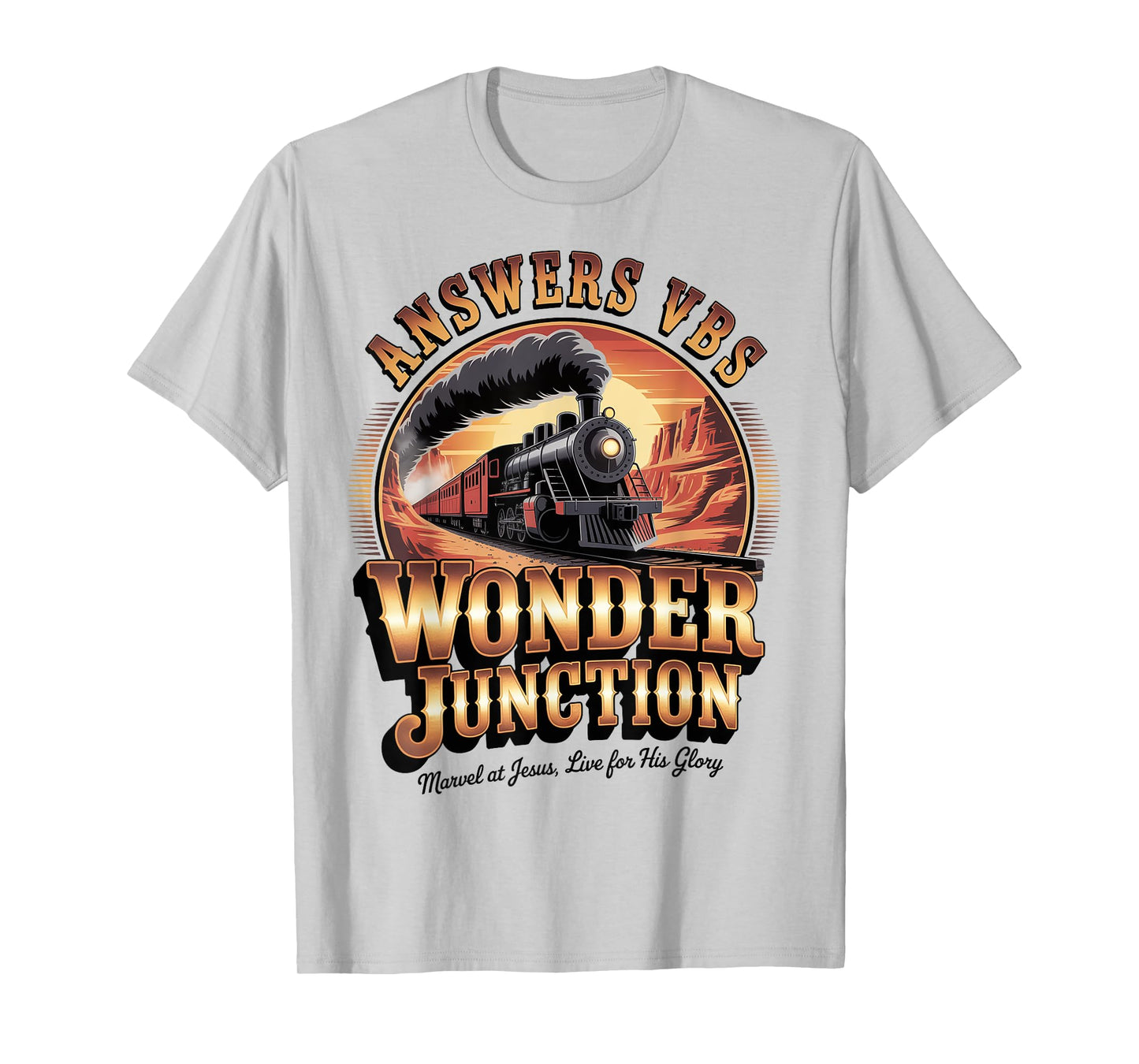 Answers VBS Wonder Junction Christian Train Vintage T-Shirt