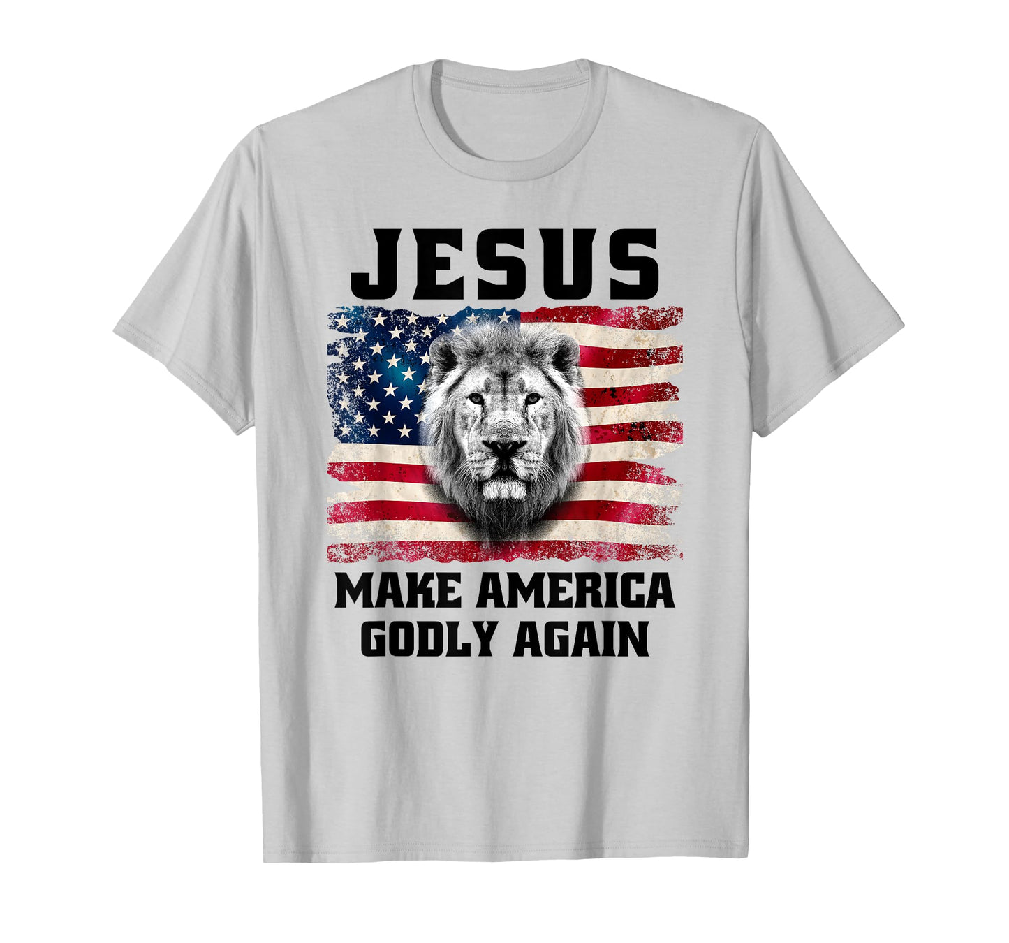 Christian Faith Jesus Make America Godly Again USA Flag T-Shirt