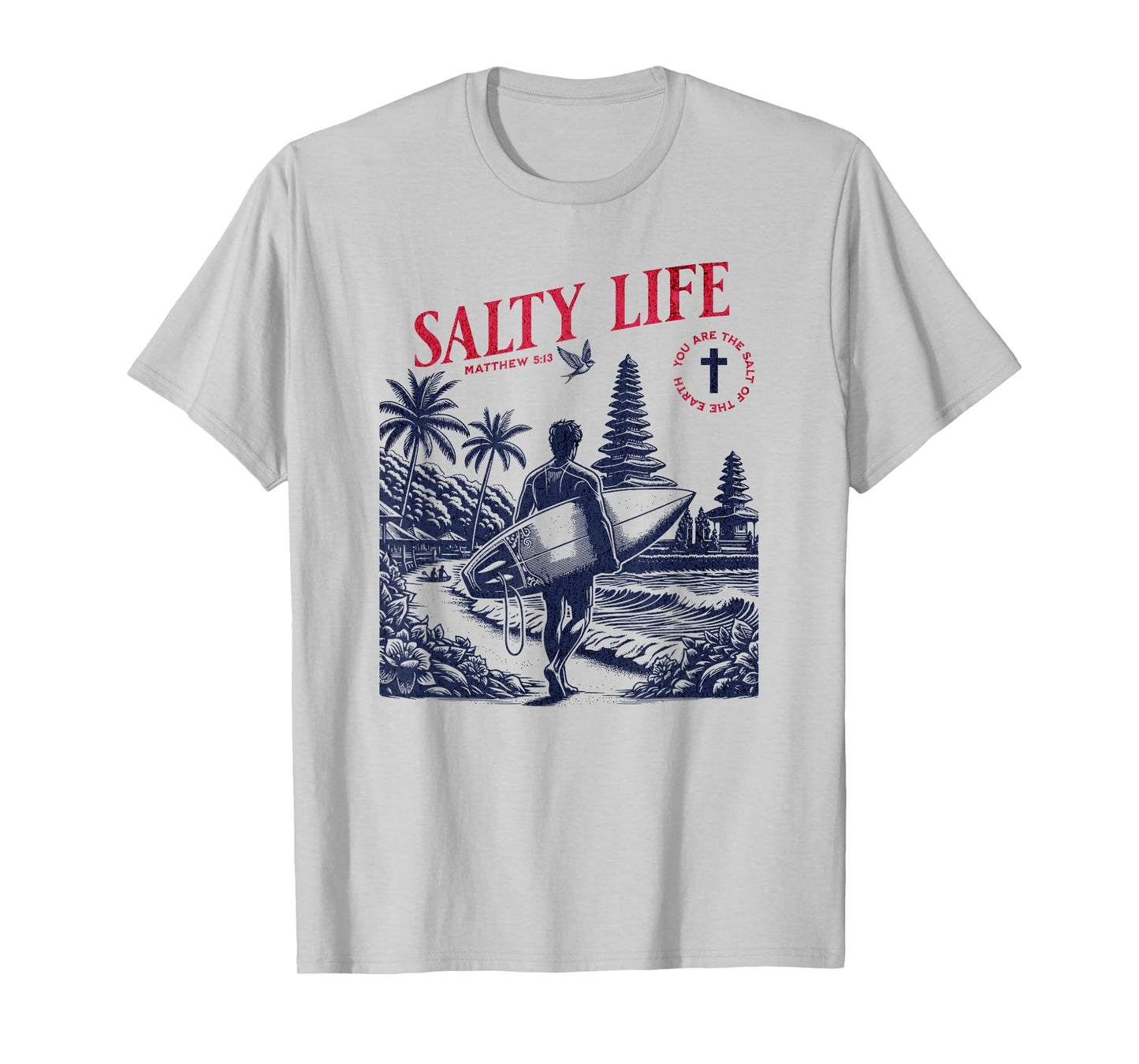 Salty Bible Verse Christian Faith Based Jesus Beach Modest T-Shirt