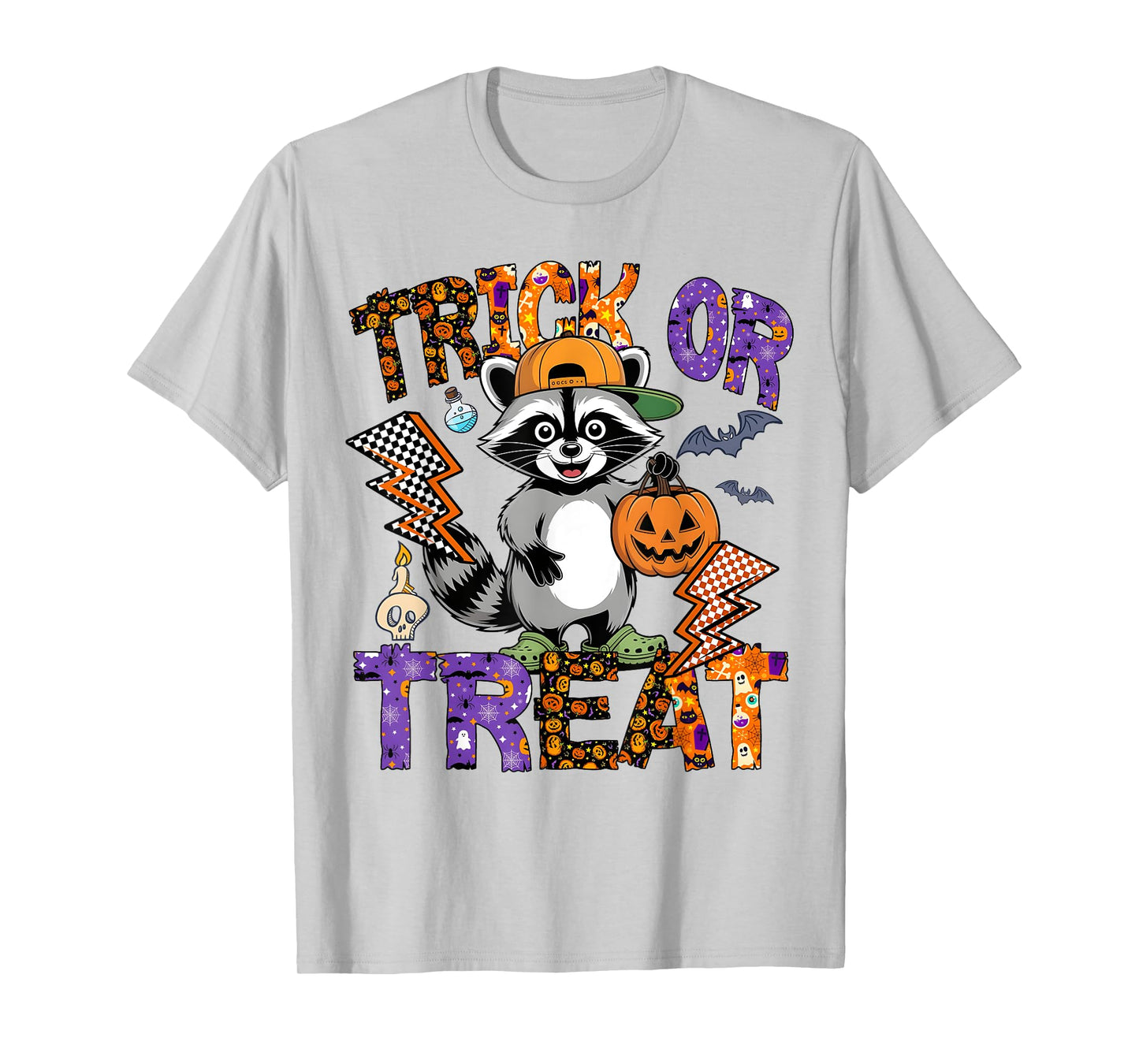 Trick Or Treat Spooky Raccoon Feral Halloween Men Women T-Shirt