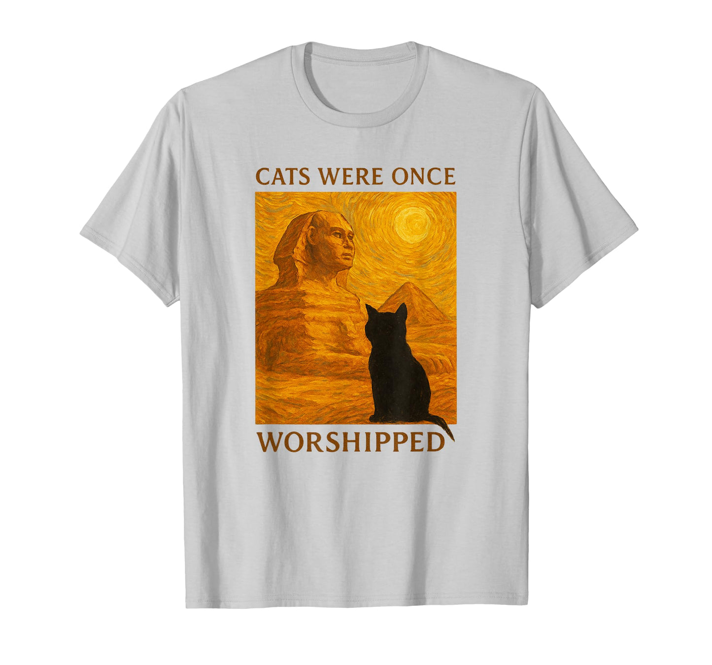 Cat God Worshipped Ancient Egypt Sphinx Funny Cat Meme T-Shirt