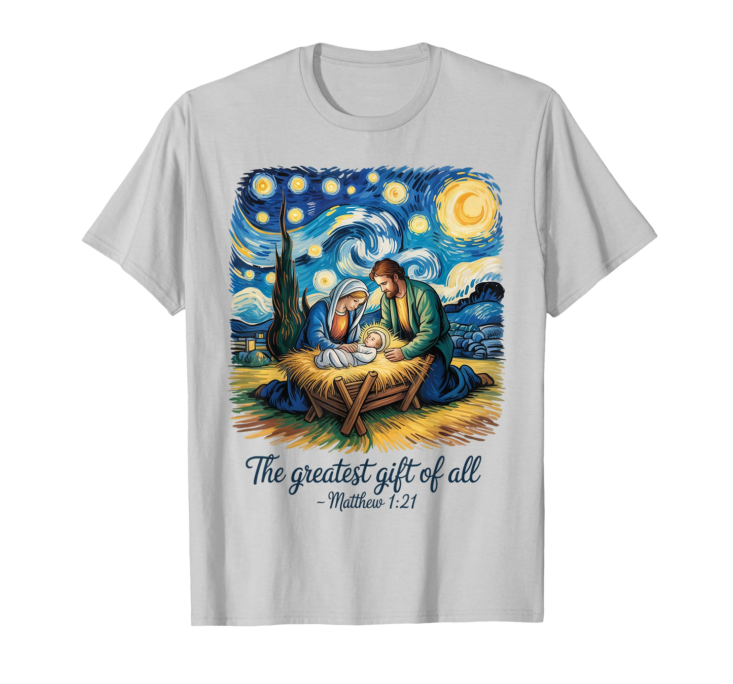 Christmas Nativity Scene Greatest Gift of All Jesus Faith T-Shirt