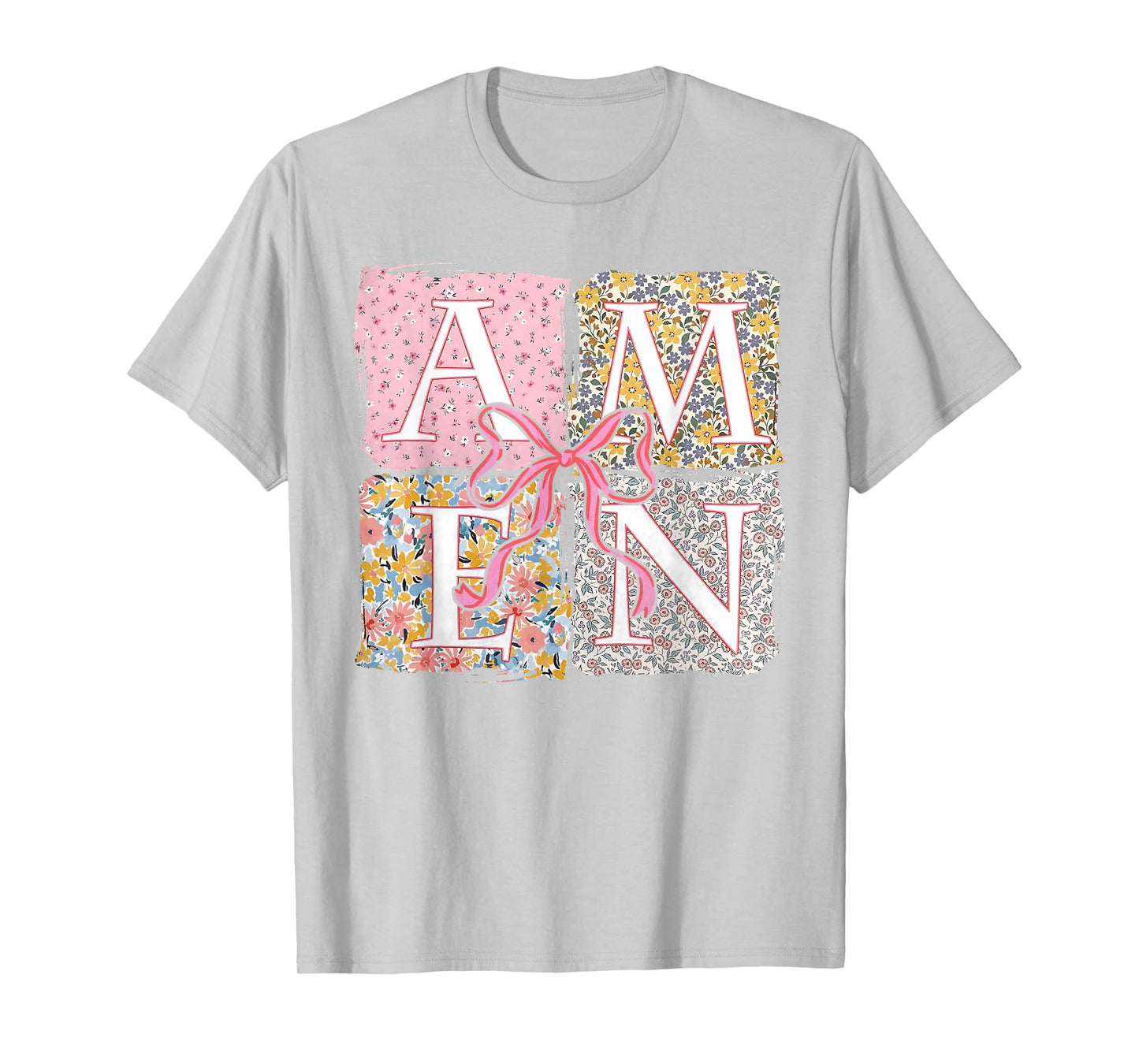 Floral Amen Retro Christian Easter Bible Verse God Faith T-Shirt