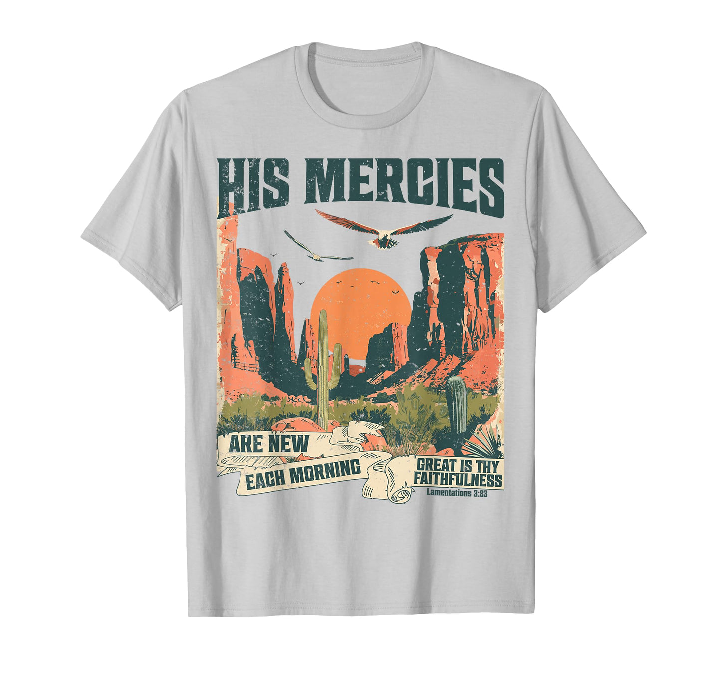 Boho Christian Verse Jesus Faith Based His Mercies Are New T-Shirt