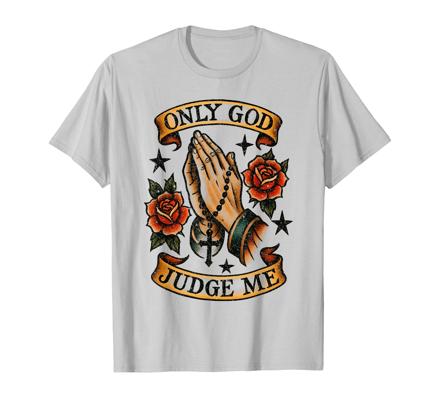 Only God Can Judge Me Prayer Hands Doves Chicano Tattoo T-Shirt