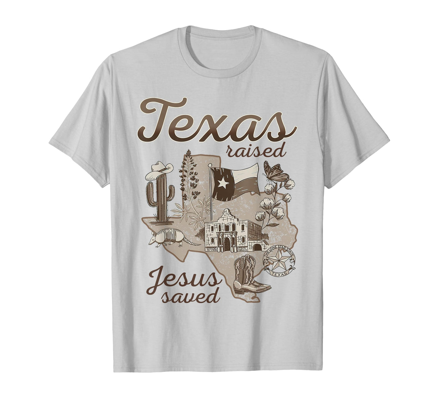 Texas Raised Jesus Saved T-Shirt
