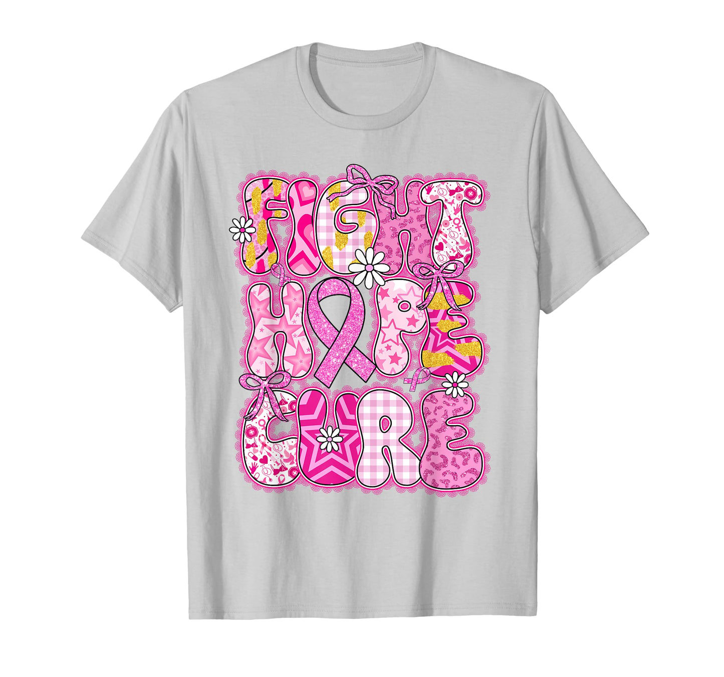 Faith Hope Cure Breast Cancer October We Wear Pink Women T-Shirt