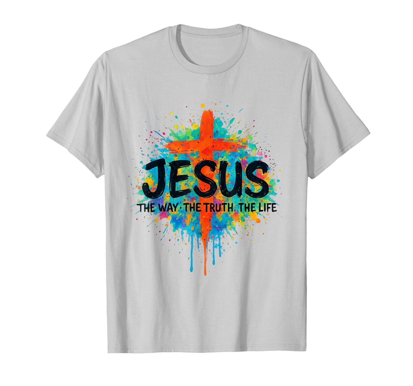 Jesus The WayTruth Life Colorful with Christian Cross T-Shirt