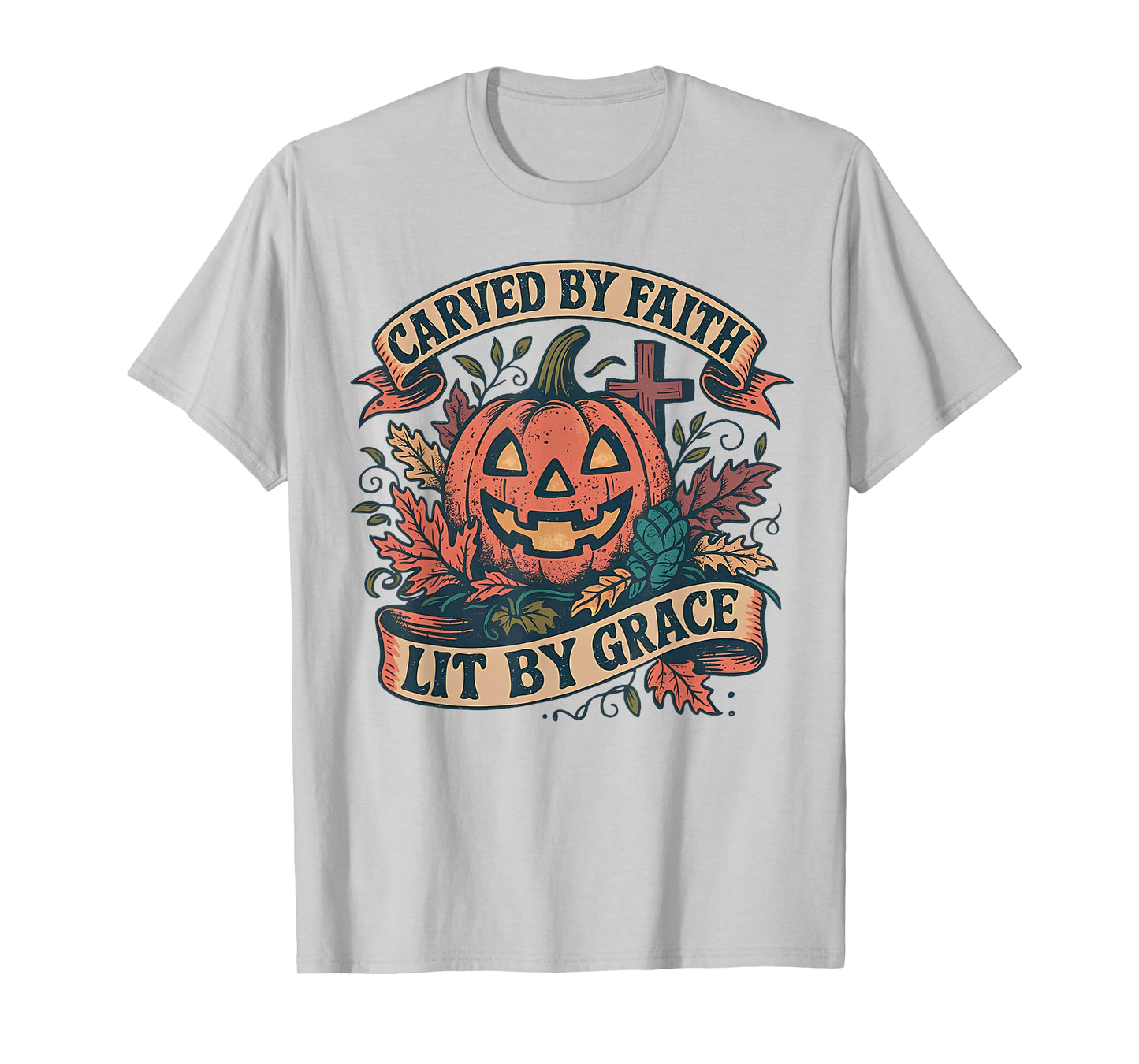 Carved by Faith Pumpkin Christian Fall Halloween T-Shirt
