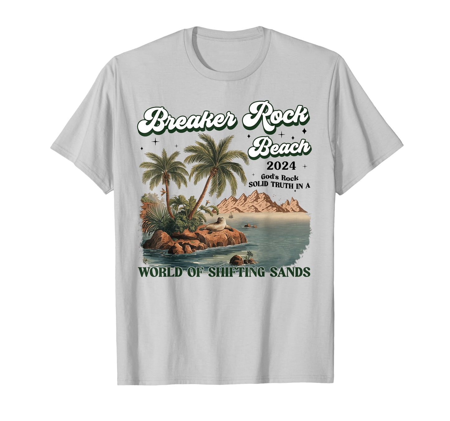 Breaker Rock Beach God's Rock Solid Beach VBS 2024 Retro T-Shirt for Men Women