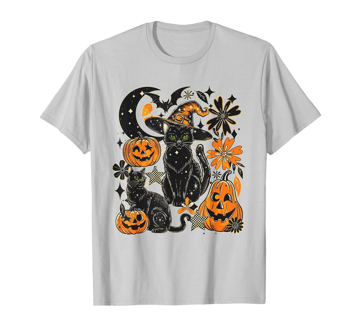 Black cat Pumpkin Halloween T-Shirt