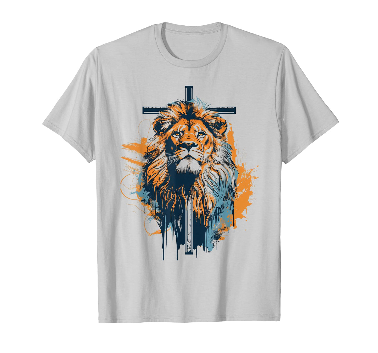 Christian Cross Lion of Judah Religious Faith Jesus T-Shirt