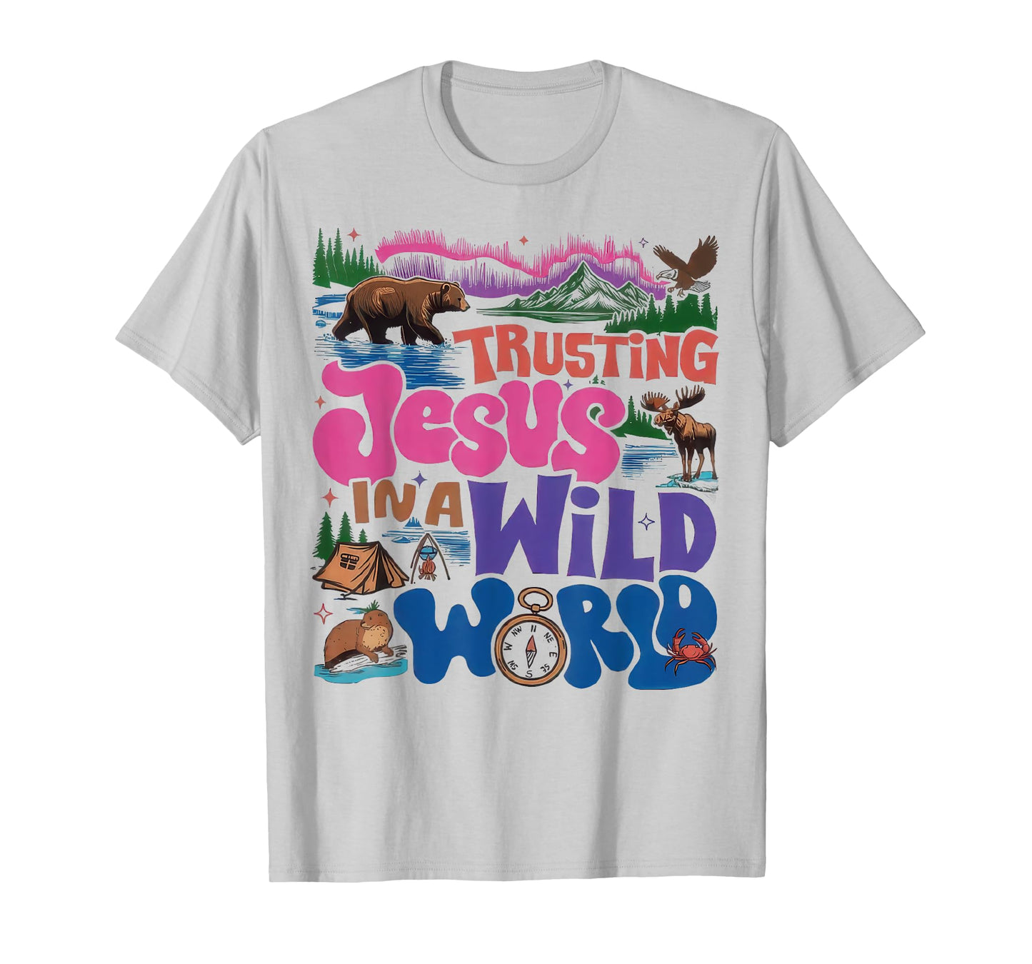Trusting Jesus In A Wild World VBS 2025 Christian Bible T-Shirt
