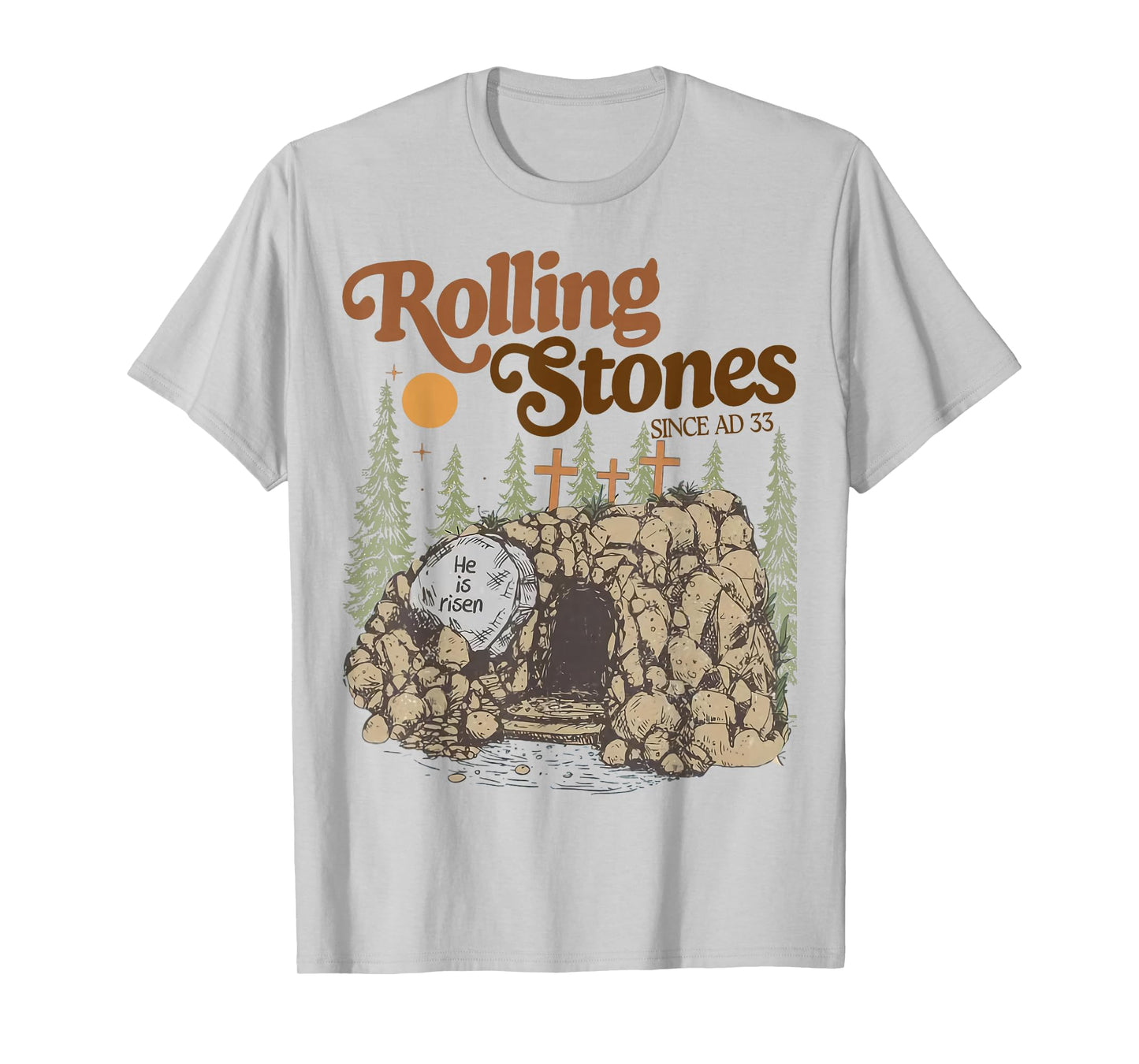 The Stone Was Rolled Away He Is Alive Retro Christian Easter T-Shirt